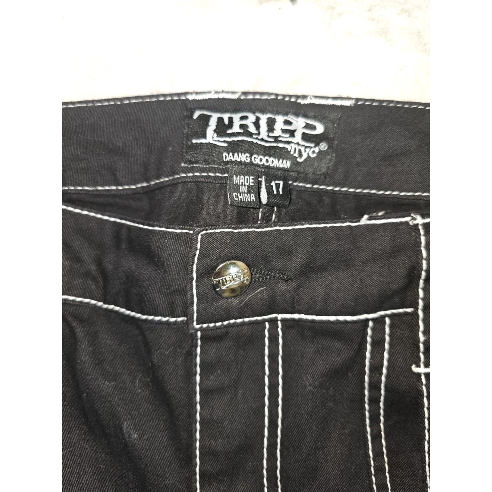 Tripp NYC VINTAGE TRIPP NYC Daang Goodman Black Bondage Chains Goth Pants Sz 17 Inseam 32 Size 38" / US 16 / IT 52 - 7 Thumbnail