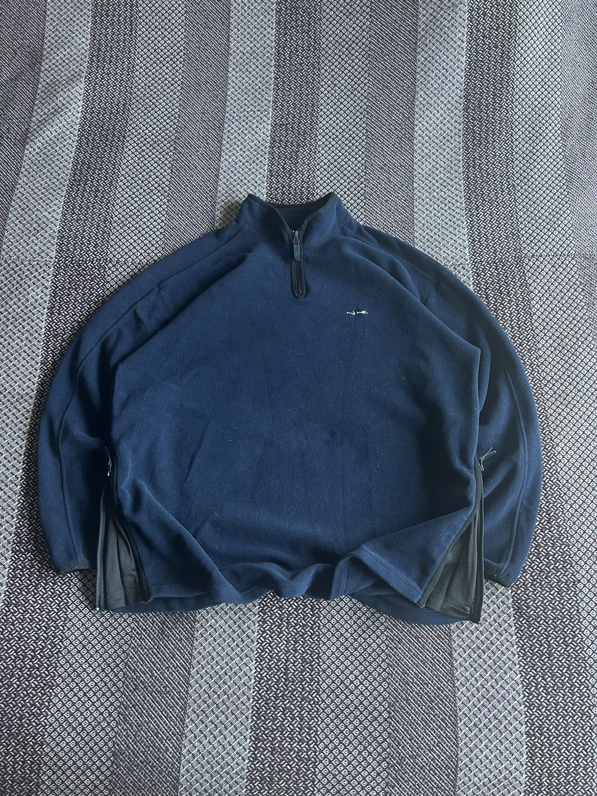 Nike × Vintage Vintage Nike 1/4 Zip Up Fleece Hoodie Streetwear Style SZ XL Size US XL / EU 56 / 4 - 1 Thumbnail