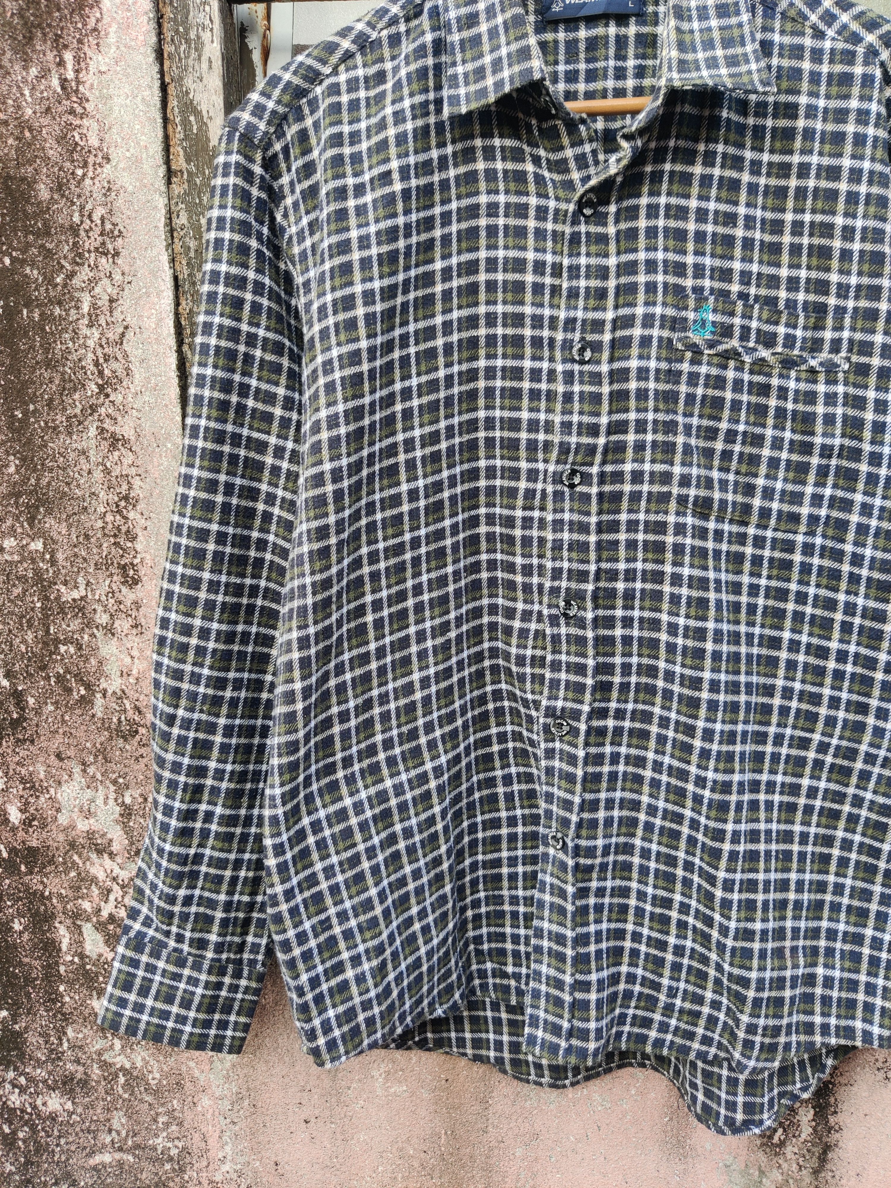 Japanese Brand Vintage Weathercock Checkers Flannel Shirt Size US L / EU 52-54 / 3 - 3 Thumbnail