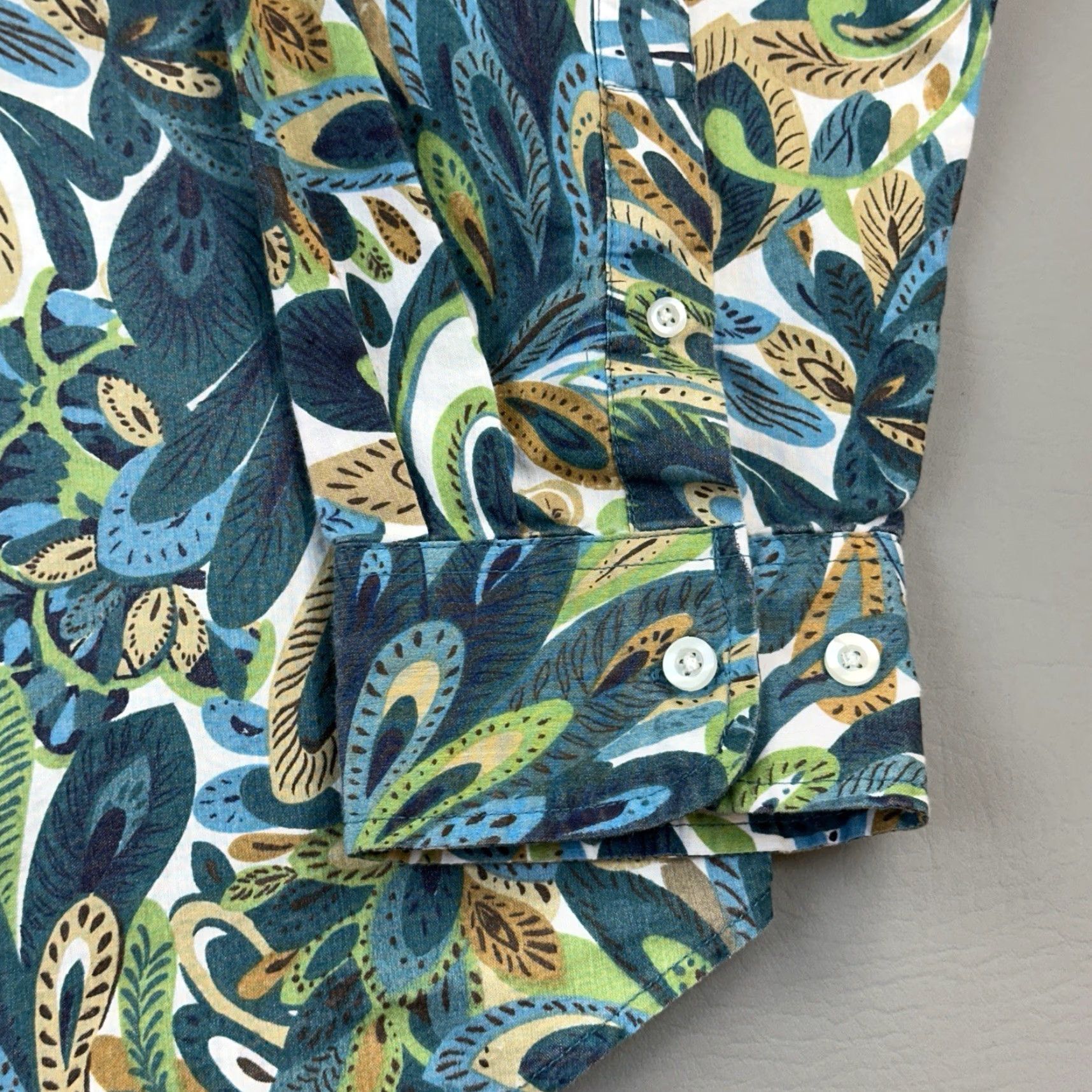 Vintage VINTAGE Irvine Park Shirt Mens XL Green Floral Paisley Print Long Sleeve 90s Size US XL / EU 56 / 4 - 3 Thumbnail