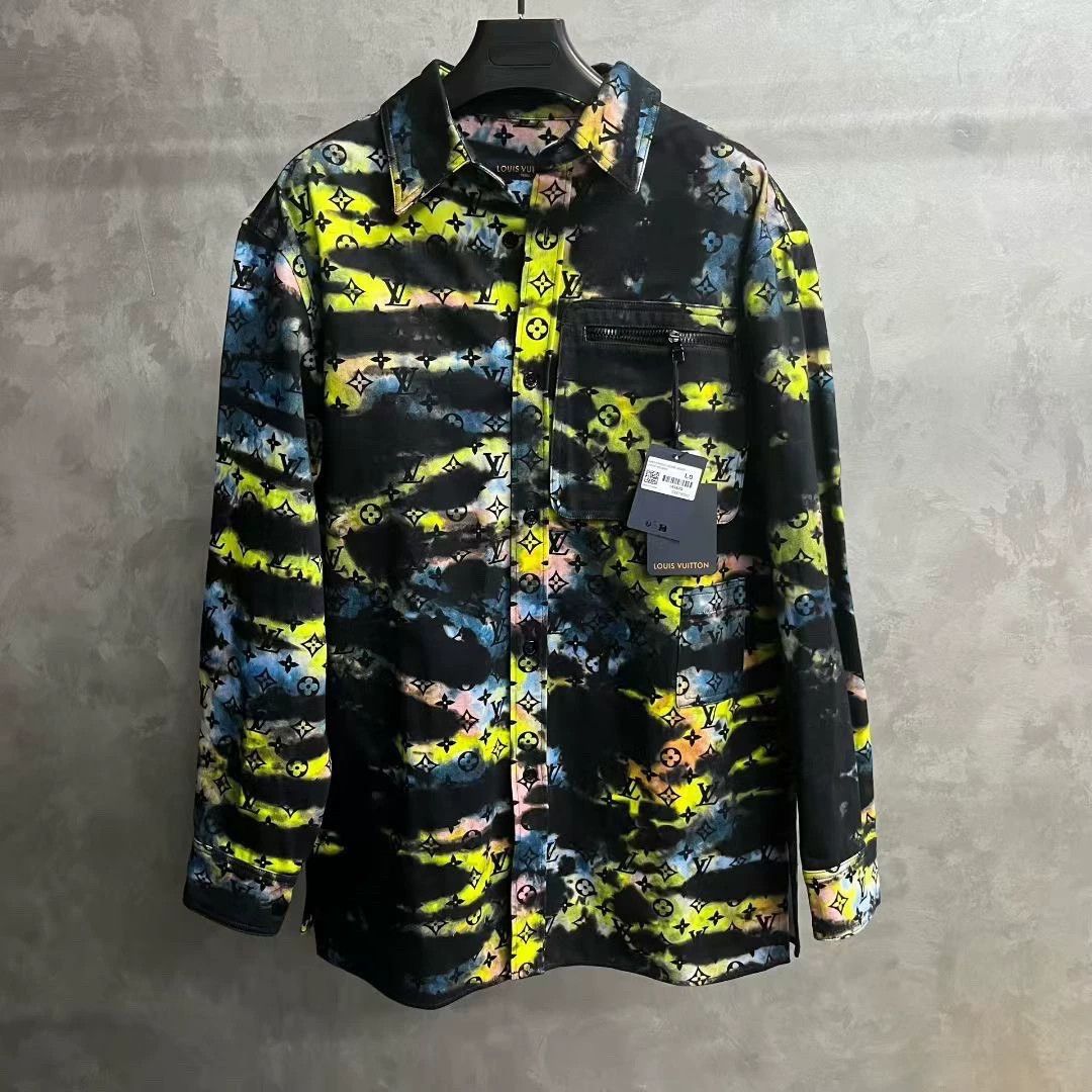 Louis Vuitton colorful black long sleeve denim shirt Size US L / EU 52-54 / 3 - 1 Thumbnail