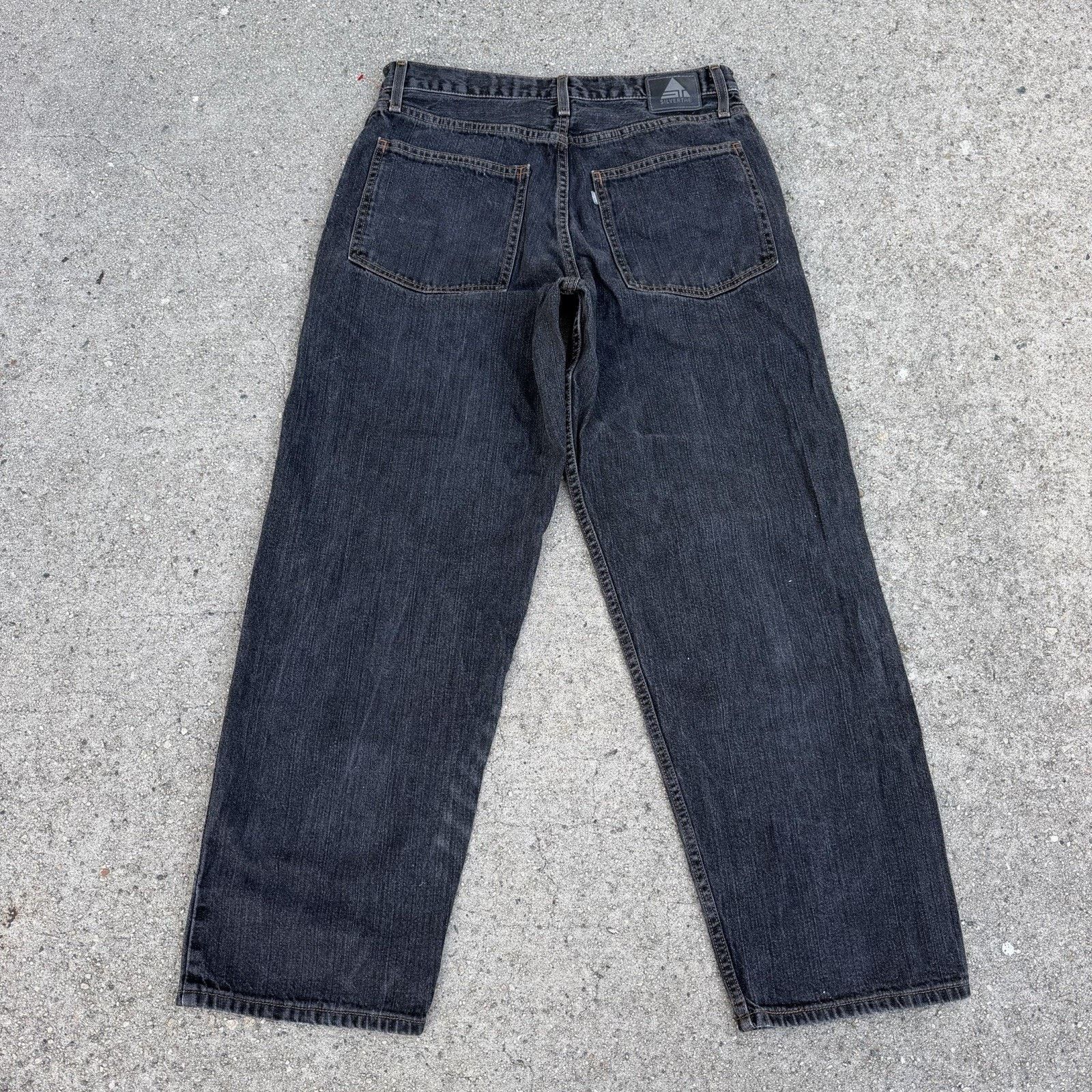 Levi's × Vintage Vintage Y2K Levi’s Silvertab Black Baggy Denim Jeans 34x32 Size US 34 / EU 50 - 4 Thumbnail