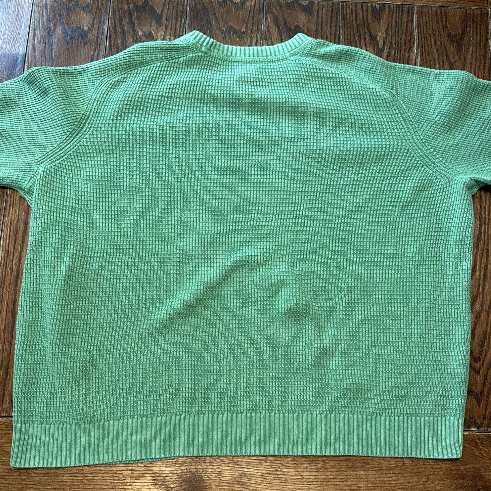 Vintage LL Bean Sweater Mens XXL Green Cotton Waffle-Knit Crewneck Sunwashed Textured Pullover Adult Regular Men’s Classic Outdoor Preppy. Size US XXL / EU 58 / 5 - 5 Thumbnail