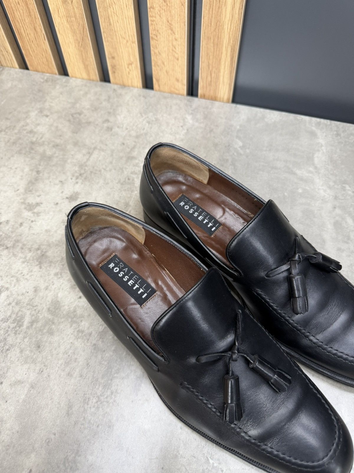 Fratelli Rossetti Fratelli Rossetti Black Tassel Loafers Men’s Size 8 1/2 Size US 9.5 / EU 42-43 - 3 Thumbnail