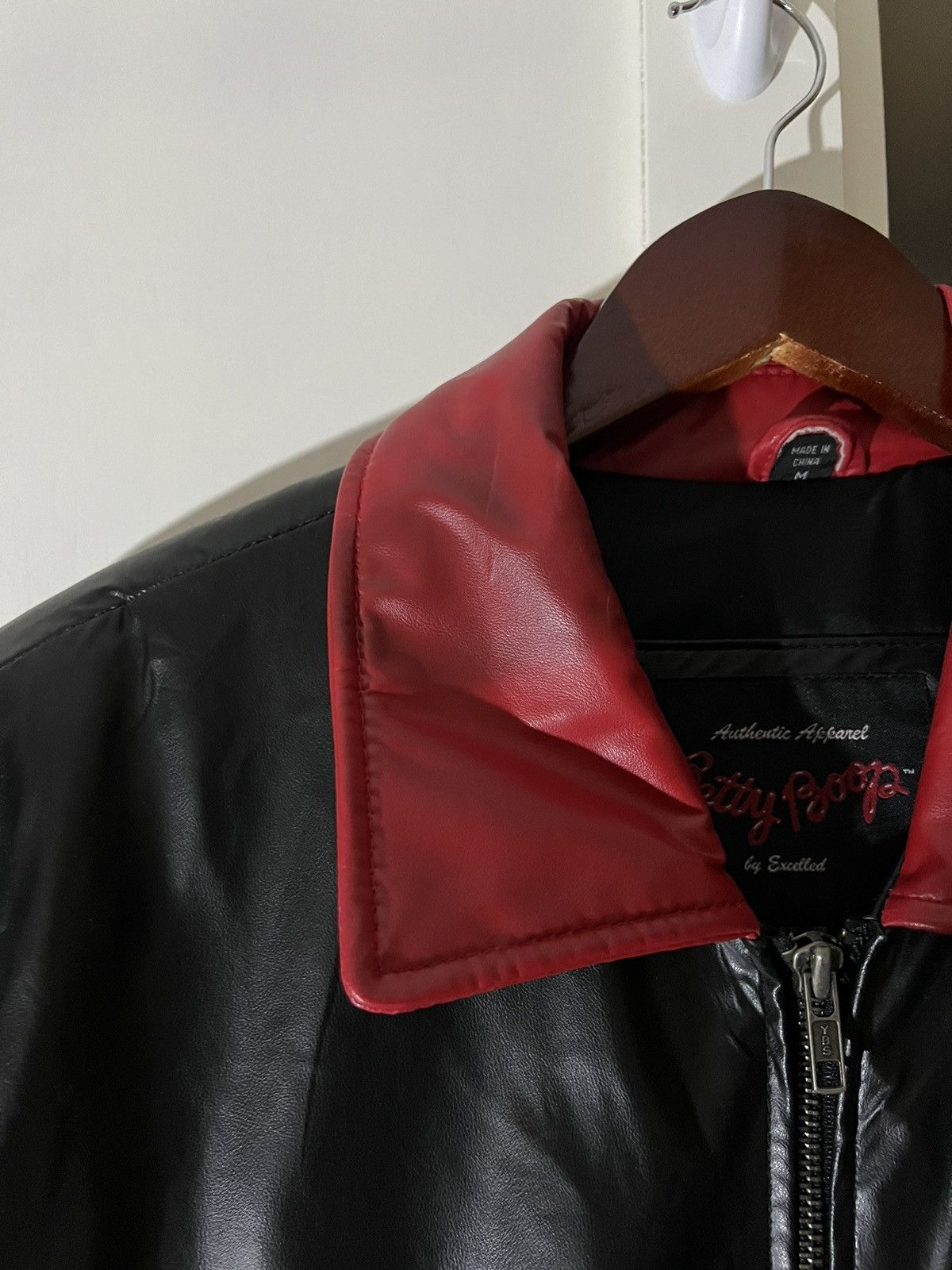 RARE 2004 Betty Boop Varsity Excelled Zip Up Leather Jacket