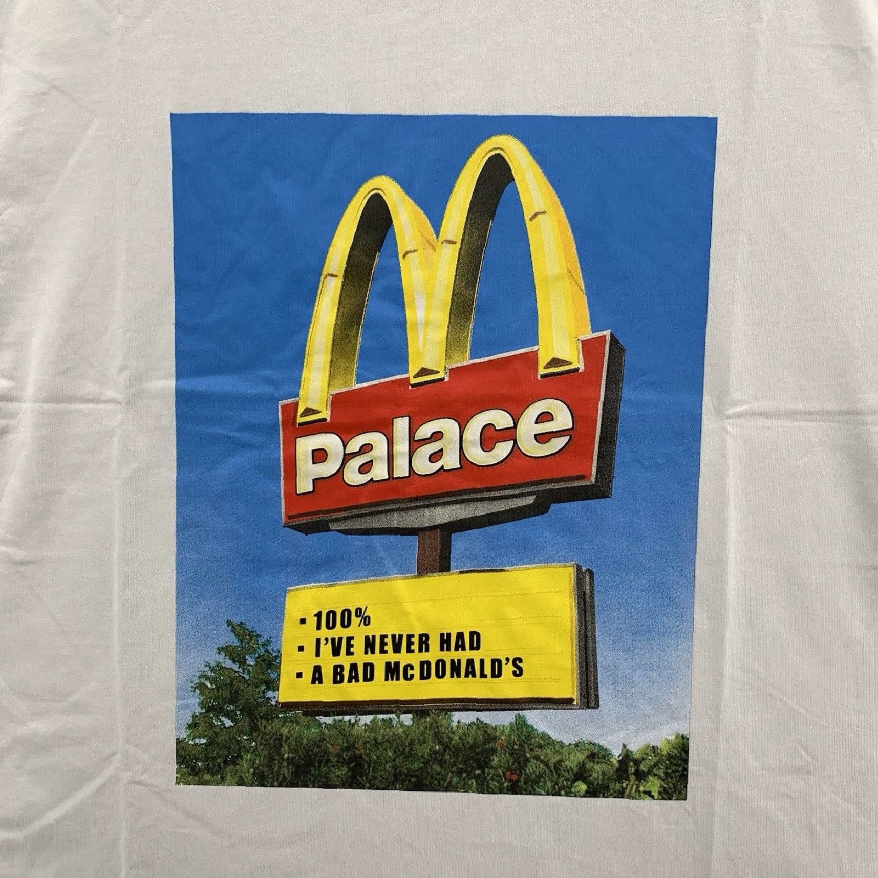 Palace Palace x McDonald's Sign T-shirt Mens White Large Skateboard Streetwear Outdoors Size US L / EU 52-54 / 3 - 3 Thumbnail