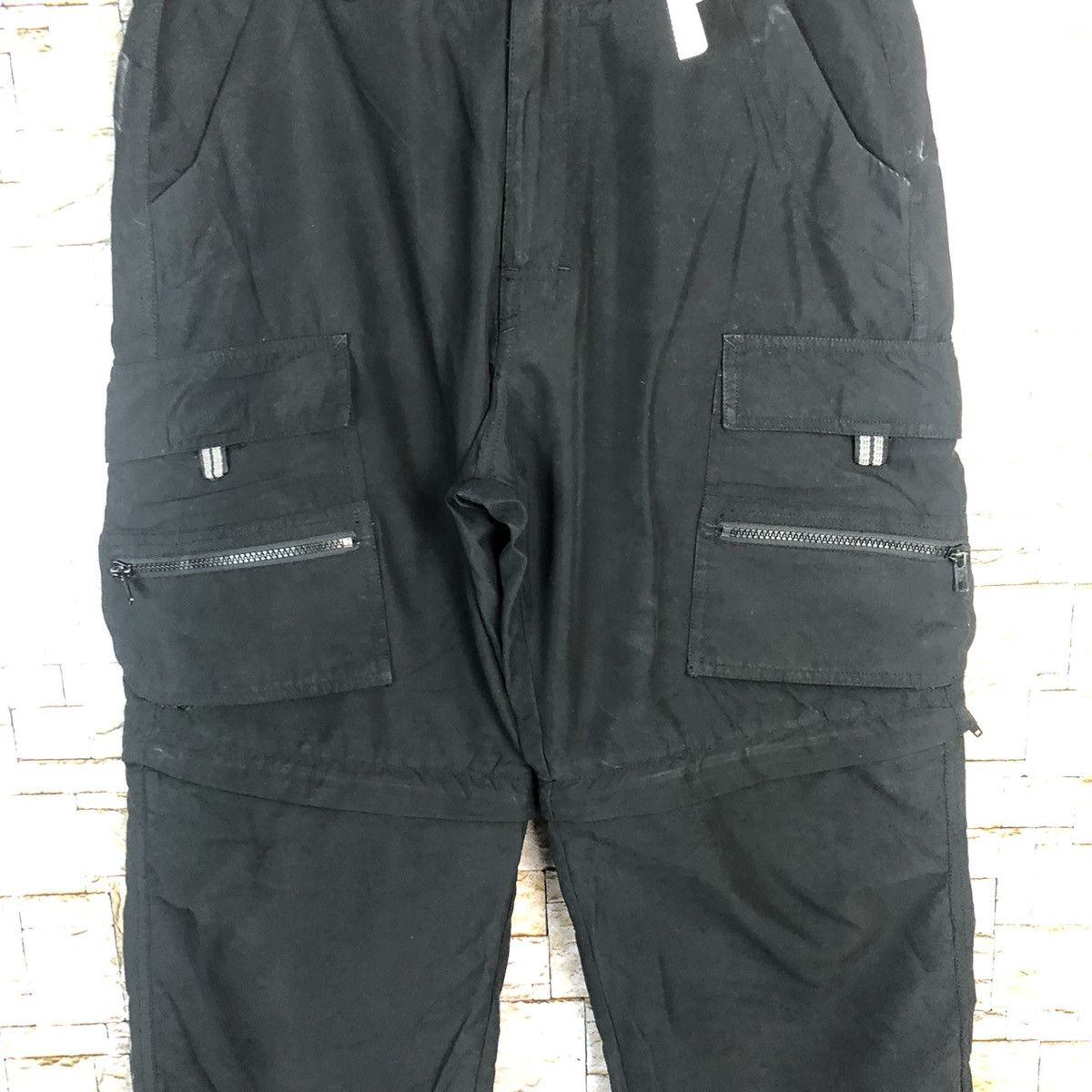 Japanese Brand Counter Culture Black Cargo Multipocket Pants #A340 Size US 30 / EU 46 - 6 Thumbnail