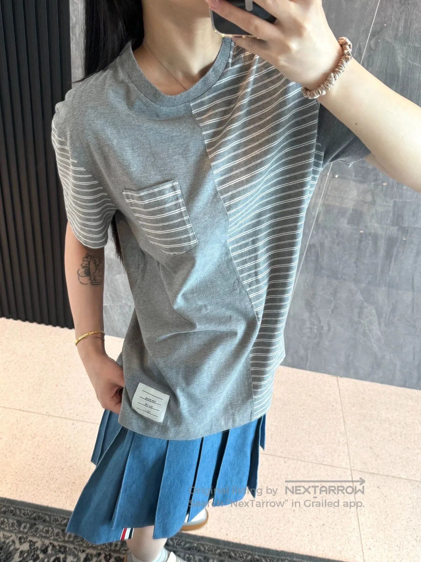 Thom Browne Thom Browne Gray Stripe Panel Short Sleeve. Size US M / EU 48-50 / 2 - 6 Thumbnail