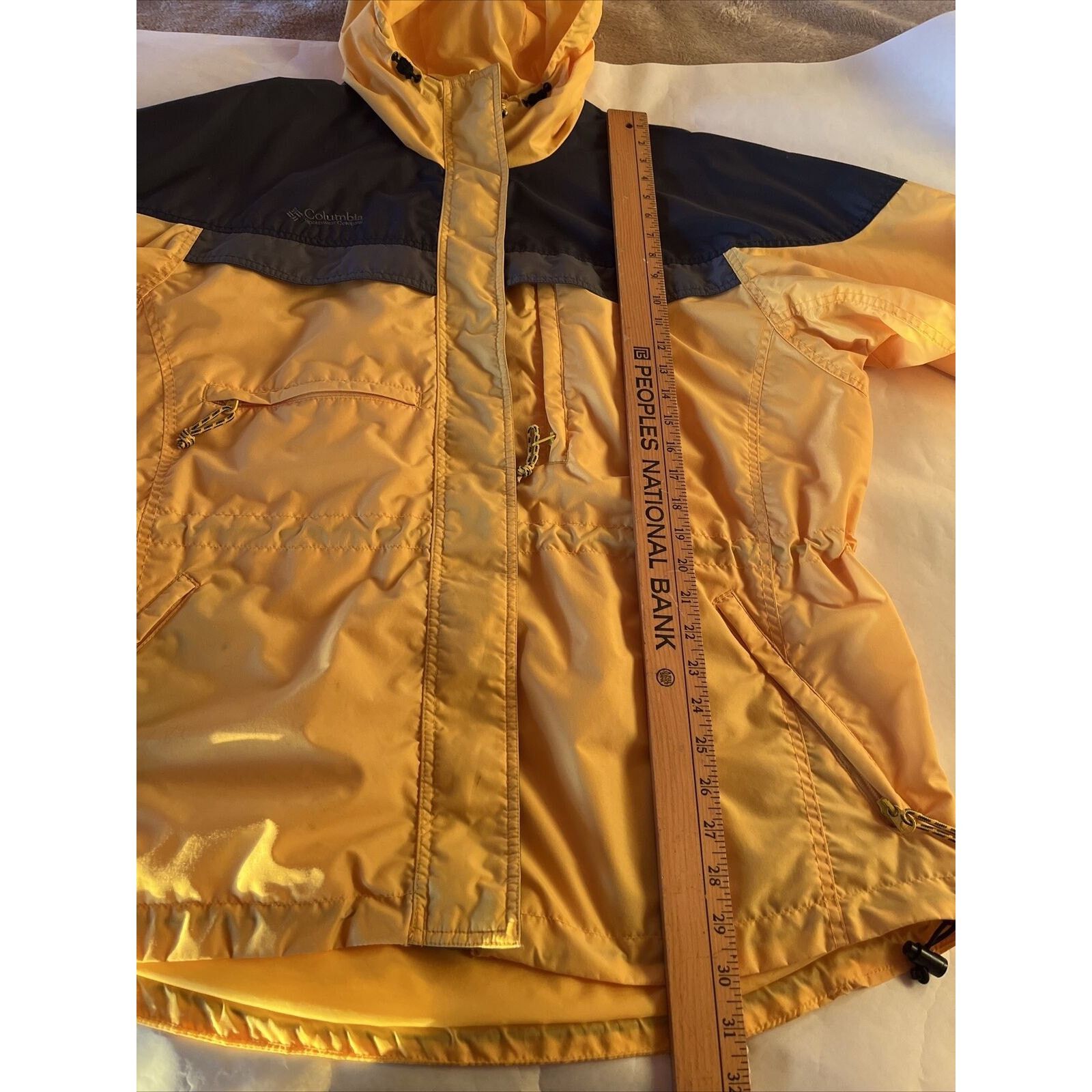 Columbia Columbia Womens L Yellow LS Polyester Nylon Hooded Rain Coat Size L / US 10 / IT 46 - 9 Thumbnail