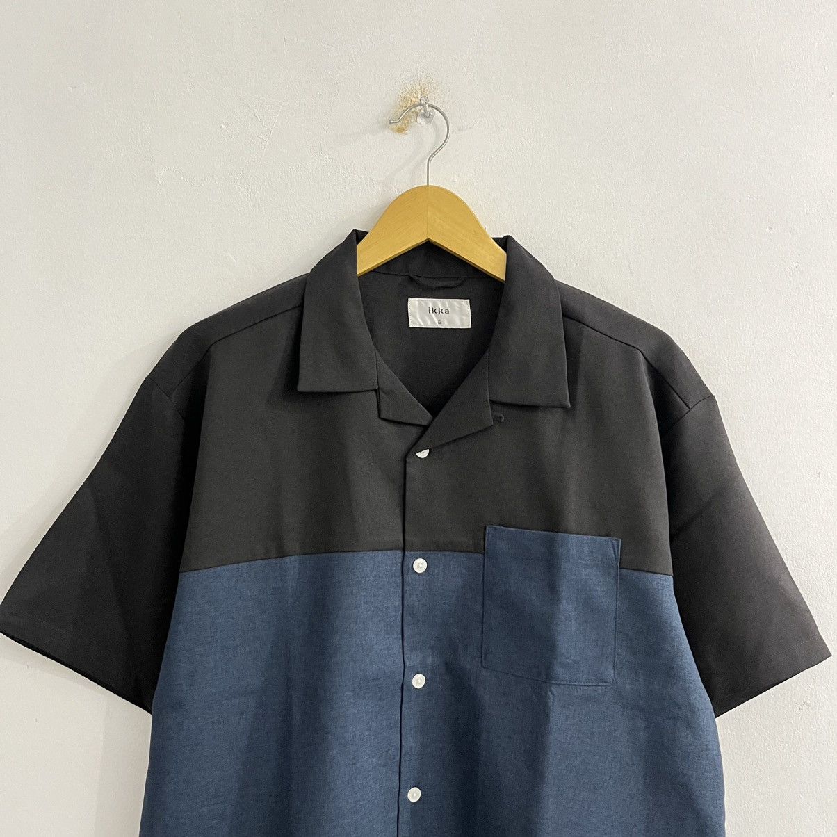 Japanese Brand Ikka Two Tone Color Camp Collar Button Up Shirt Size US XL / EU 56 / 4 - 2 Thumbnail