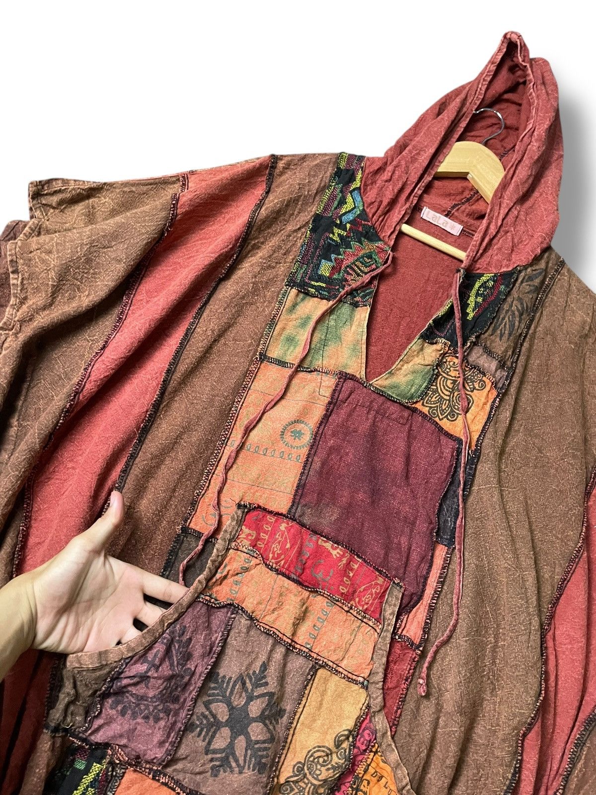 Japanese Brand × Vintage LALA HIPPIE PATCHWORK HOODED PONCHO (99) Size US XXL / EU 58 / 5 - 4 Thumbnail