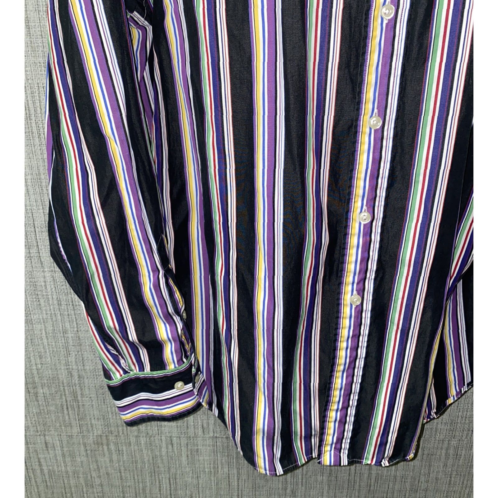 Polo Ralph Lauren Polo Ralph Lauren Regent Shirt Mens XL Multicolor Striped Long Sleeve Button-Up Cotton Collared Regular Fit Size US XL / EU 56 / 4 - 4 Thumbnail