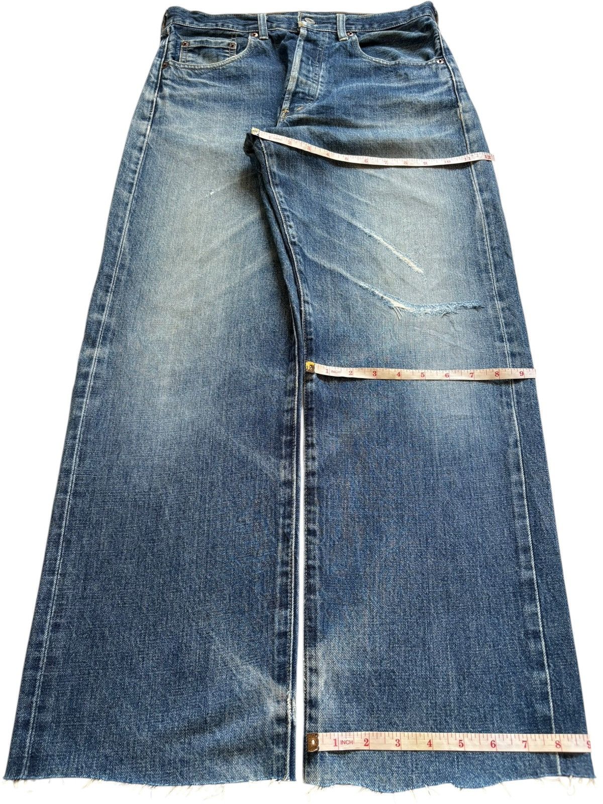 Levi's Vintage 80s Levis 503BXX Big E Selvedge Distress Baggy Jeans Size US 32 / EU 48 - 14 Thumbnail