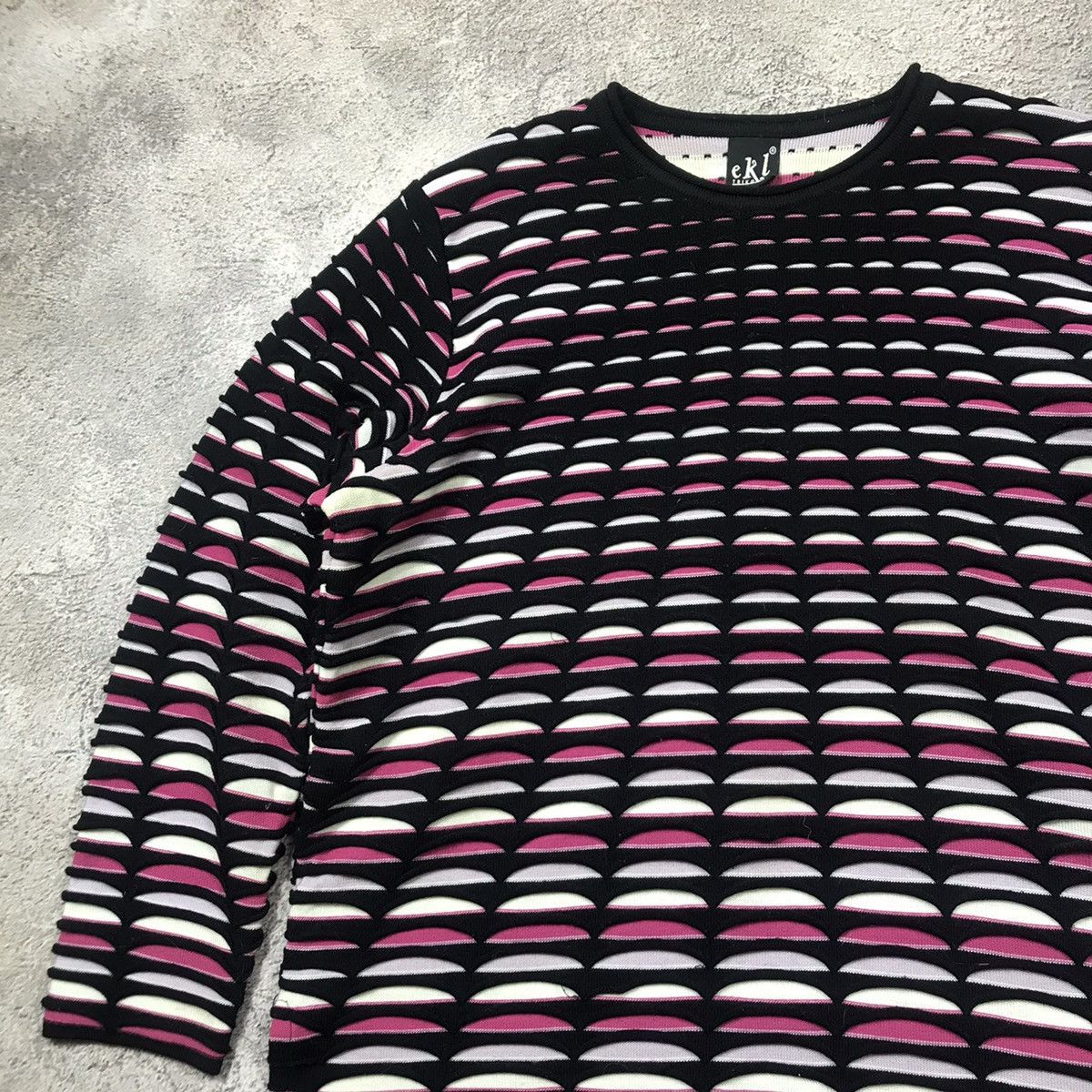 Vintage Vintage Y2K Striped Knit Sweater Oversized Rave Aesthetic XL Size XL / US 12-14 / IT 48-50 - 2 Thumbnail