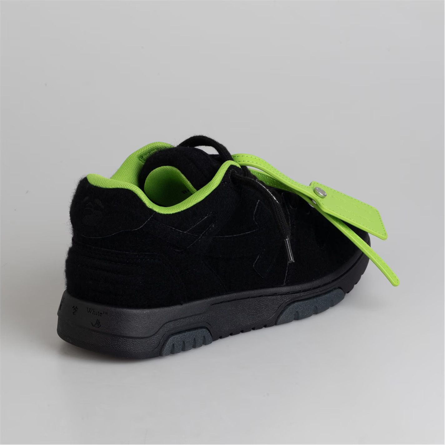 Off-White o1g2r1mq0125 Office Wool Trainers in Black & Green Size US 5.5 / IT 35.5 - 3 Thumbnail