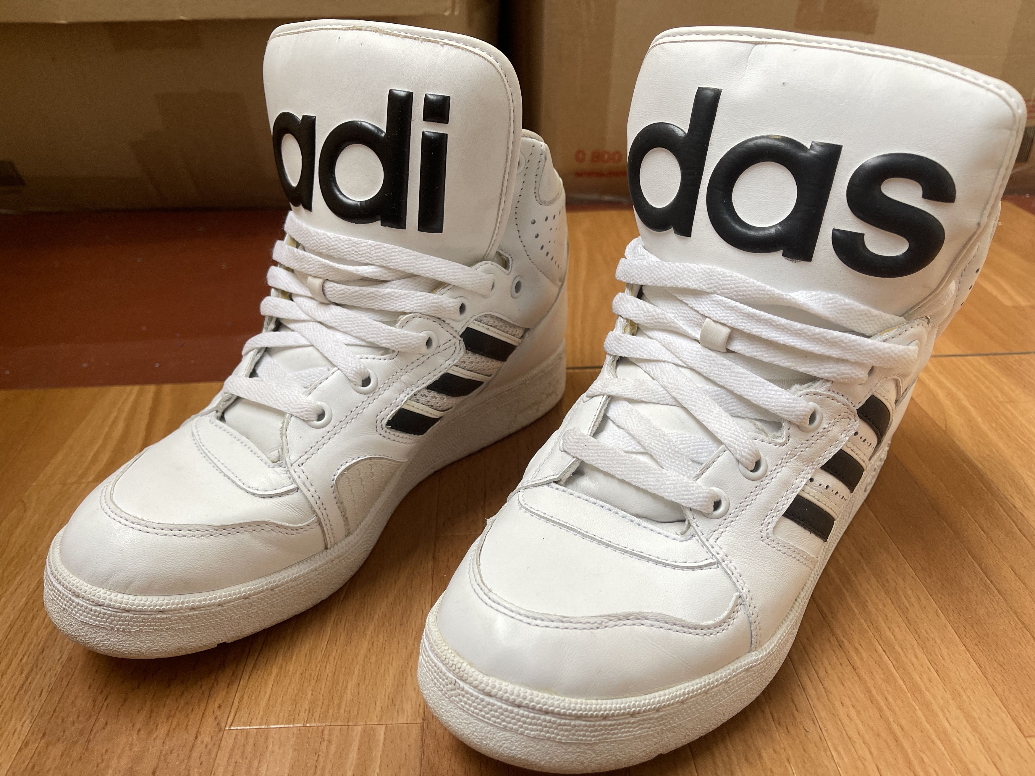Adidas × Jeremy Scott Adidas sneakers, Jeremy Scott Instinct, Hi Top shoes, V24529 Size US 9 / EU 42 - 2 Thumbnail