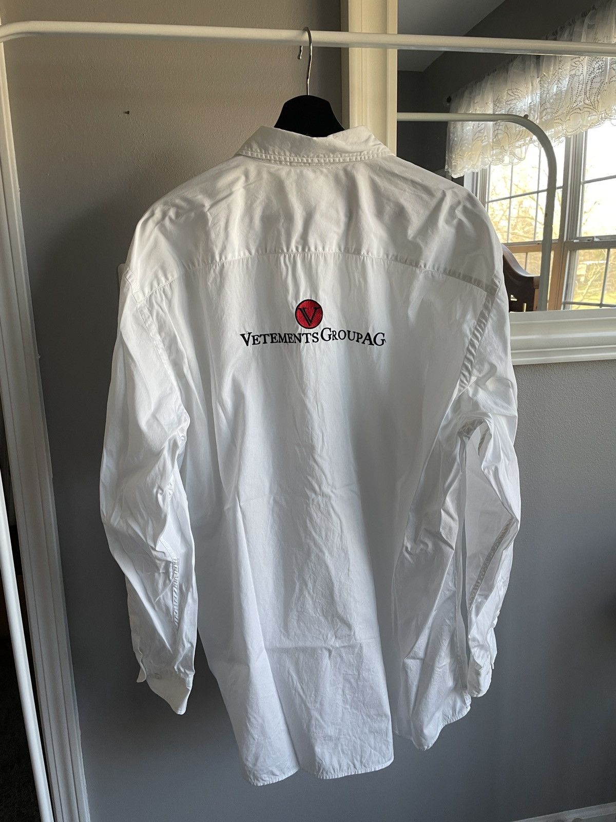 image of Vetements Fw 2017 Group Ag Oversized Longsleeve Shirt in White, Men's (Size Small)