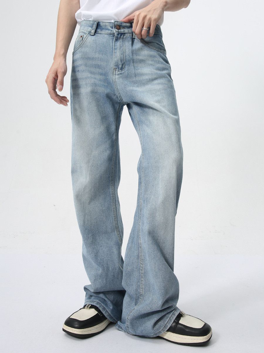Vintage Men's Light Blue Washed Flared Jeans Size US 32 / EU 48 - 4 Thumbnail