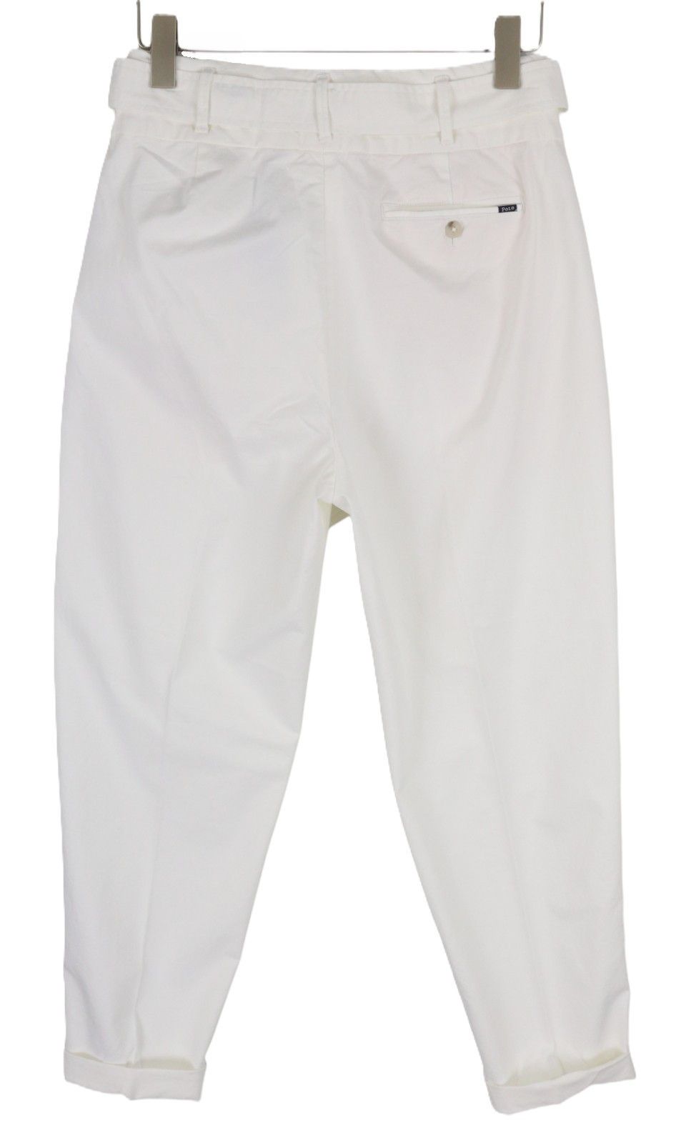 Polo Ralph Lauren W27 White Turn-Up Belted Pleated Trousers 84708 Size 27" / US 4 / IT 40 - 2 Thumbnail