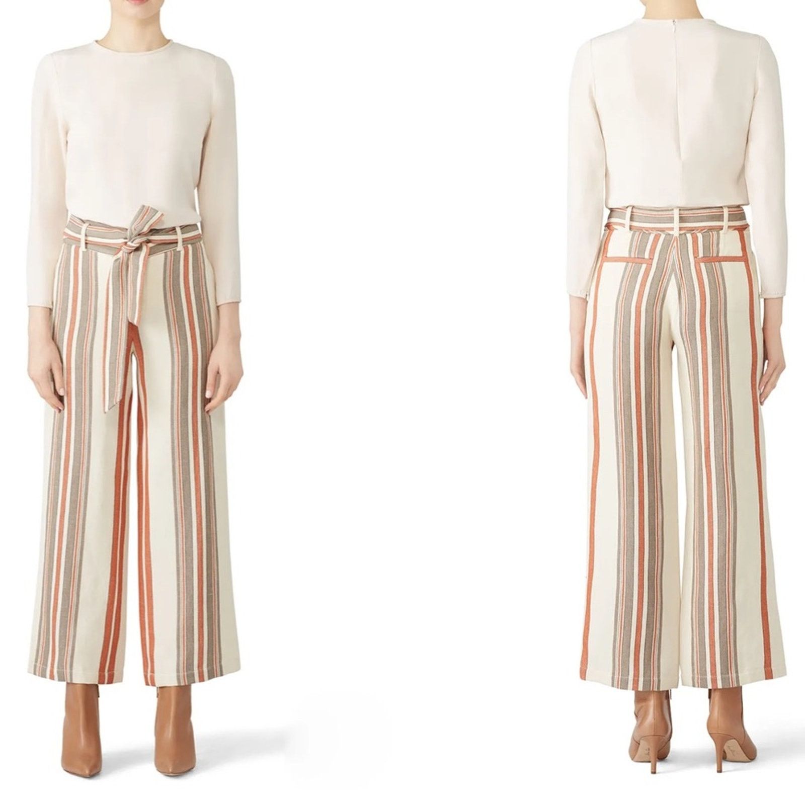 Rebecca Minkoff Rebecca Minkoff Molly Striped High Rise Straight Pants 4 Size 27" / US 4 / IT 40 - 1 Thumbnail