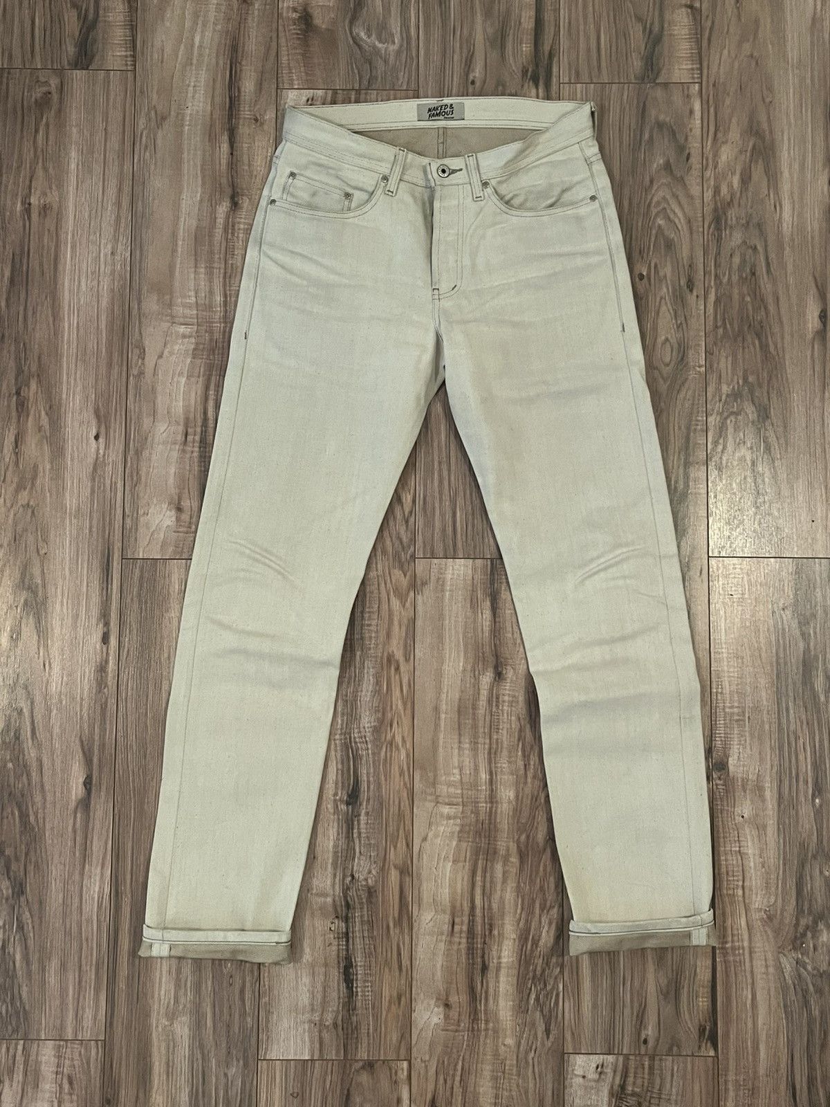 Naked & Famous FoxFibre x Naked & Famous Denim Ecru Selvedge Weird Guy 32 Size US 32 / EU 48 - 1 Thumbnail