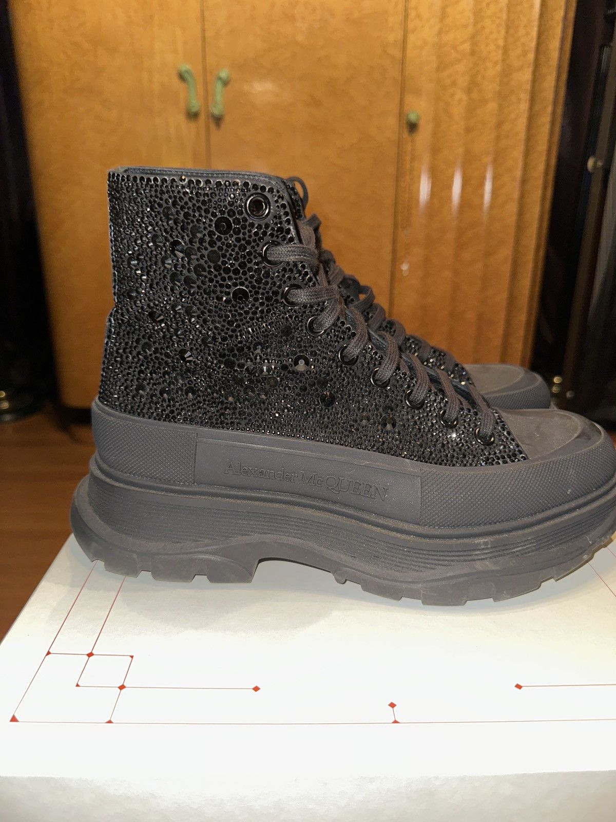 Alexander McQueen RARE Alexander McQueen Black Swarovski Crystals Sneakers Size US 9 / EU 42 - 4 Thumbnail