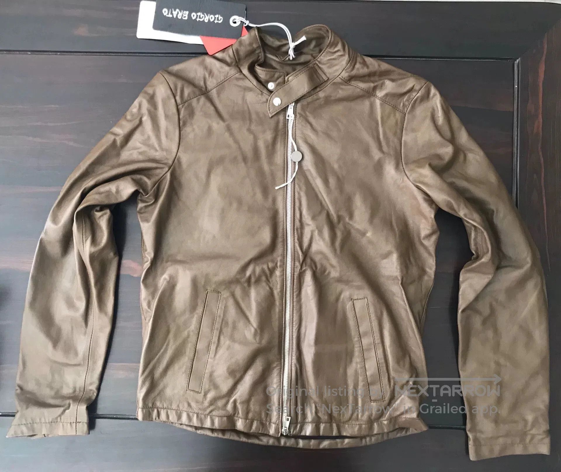 Giorgio Brato brown leather motorcycle jacket by giorgio brato. Size US M / EU 48-50 / 2 - 1 Thumbnail