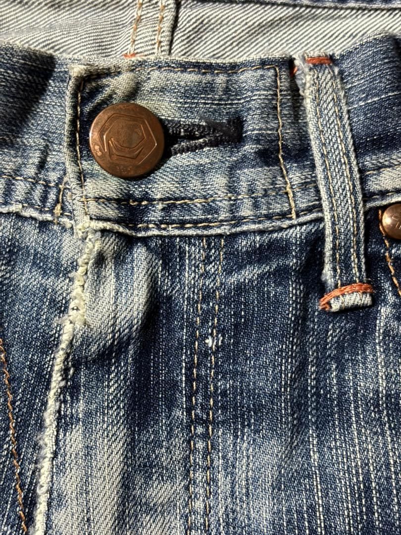 Edwin Vintage Edwin Evolution Blue Washed Whisker Jeans Size US 31 - 16 Thumbnail
