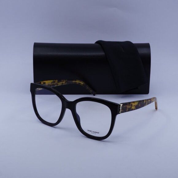 Saint Laurent Paris Saint Laurent SLM97 008 Eyeglasses Black Havana 54mm Square Size ONE SIZE - 1 Thumbnail