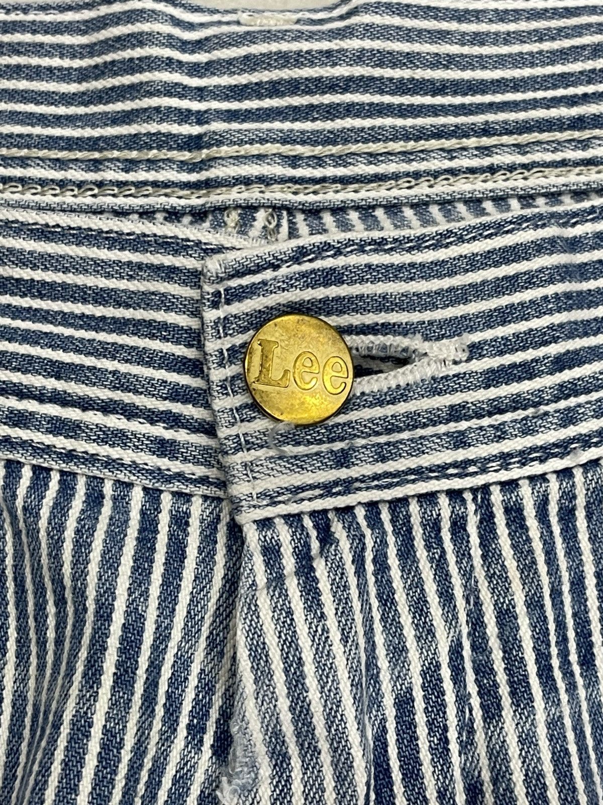 Lee Lee Hickory Stripe Carpenter Pants Union Made Sanforized Size 28" / US 6 / IT 42 - 5 Thumbnail