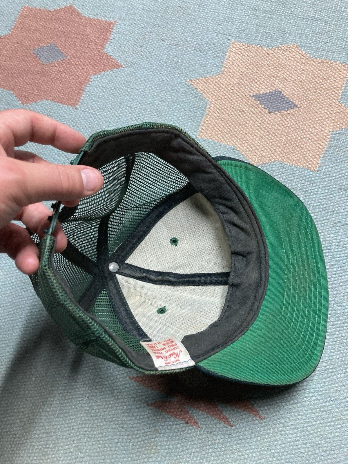 Vintage vtg 80s trucker hat new era pro blank forest green USA made Size ONE SIZE - 8 Thumbnail