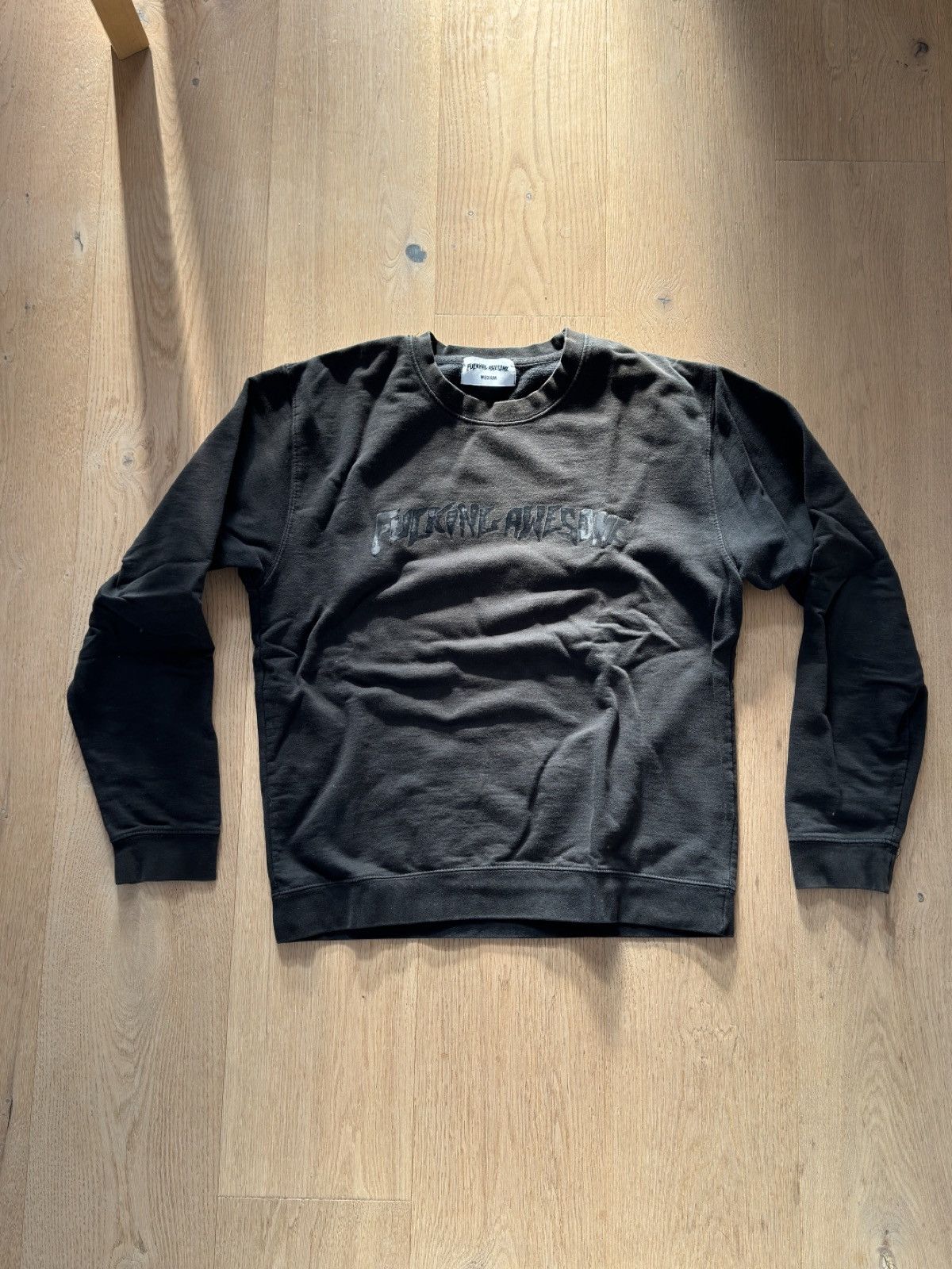 Fucking Awesome Fucking Awesome Black “Velvet” Logo Crewneck Size US M / EU 48-50 / 2 - 1 Thumbnail