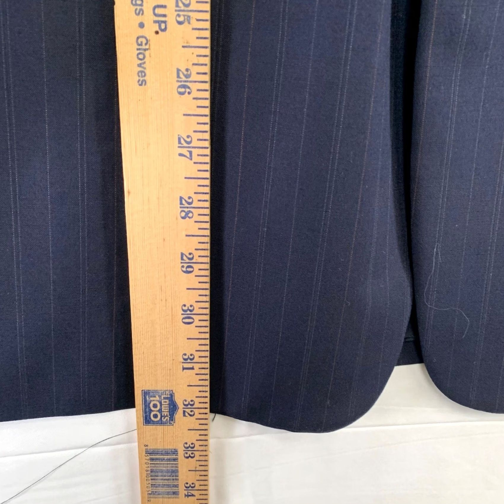 Vintage VINTAGE Hickey Freeman Suit Mens 48R 40x28 Navy Blue Pinstripe 2-Button Pleated Cuffed Size 48R - 6 Thumbnail