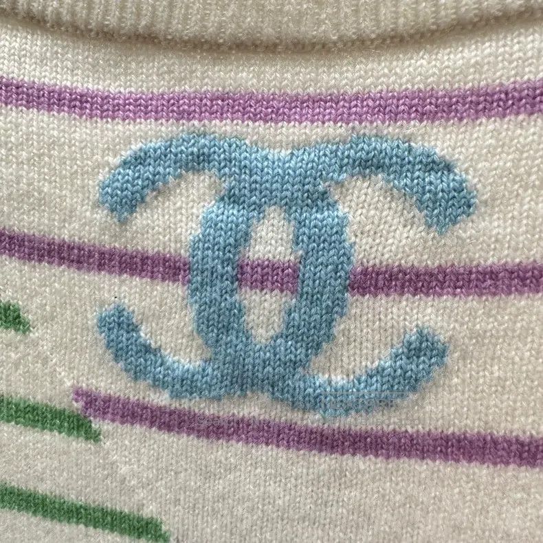 Chanel Chanel Colorful striped Logo cashmere sweater Size XS / US 0-2 / IT 36-38 - 6 Thumbnail