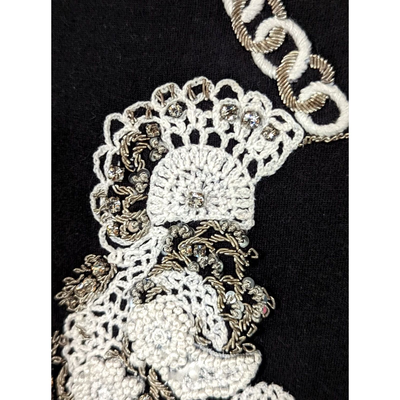 Alexander McQueen VINTAGE Alexander McQueen Archive Embroidered Skull Sequin Diamond T Shirt Black Size 40 Mens? Womens? Size S / US 4 / IT 40 - 5 Thumbnail