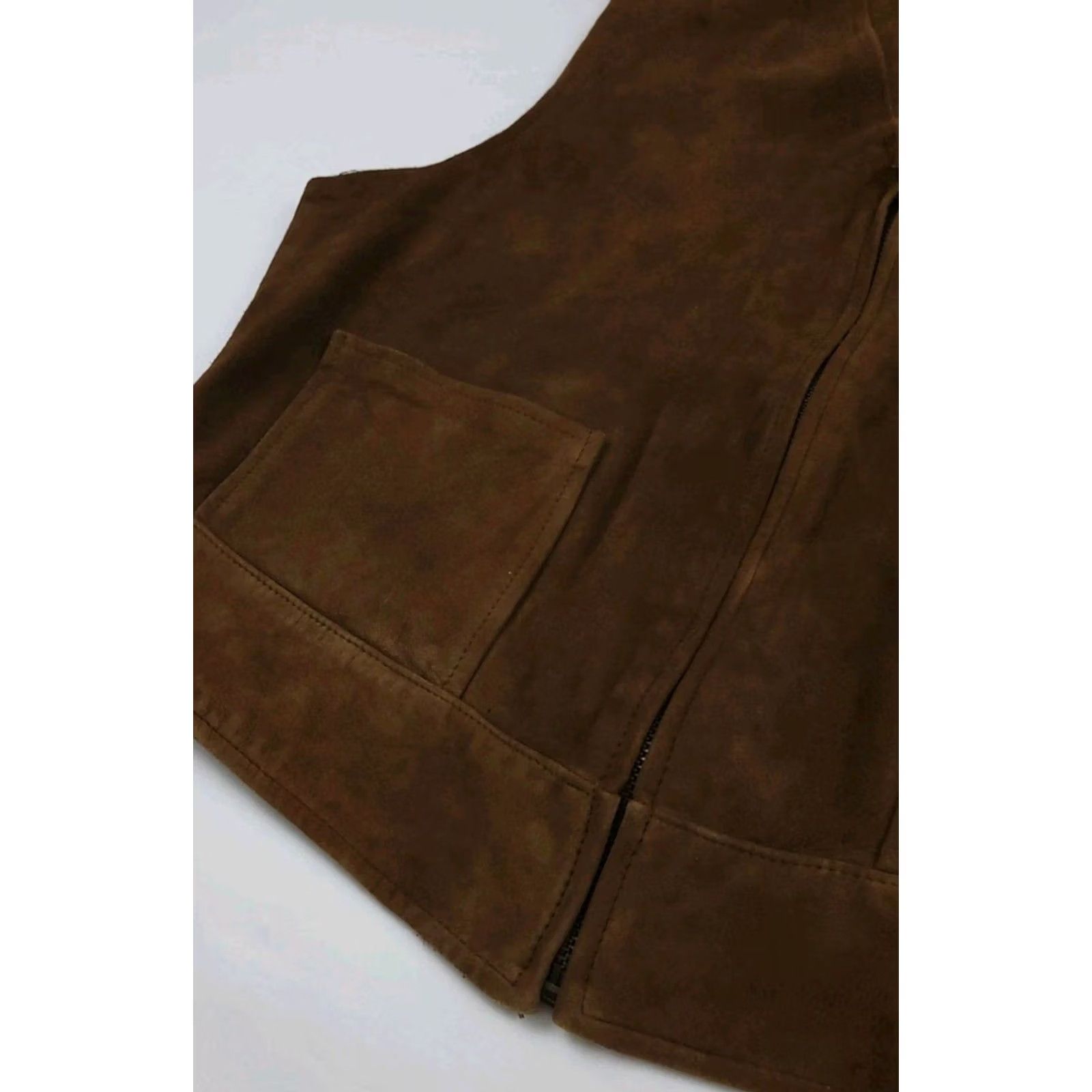 Polo Ralph Lauren VINTAGE Polo Ralph Lauren Vest Brown Leather Suede Zip Sport Rare RL M Vtg Size US M / EU 48-50 / 2 - 3 Thumbnail
