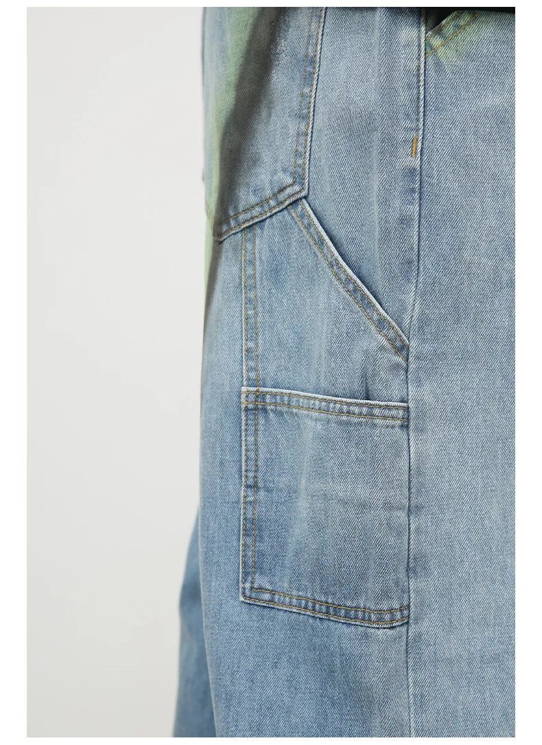 Jean × Vintage Streetwear Hand-Painted Contrast Wide-Leg Ripped Jeans Size US 30 / EU 46 - 4 Thumbnail