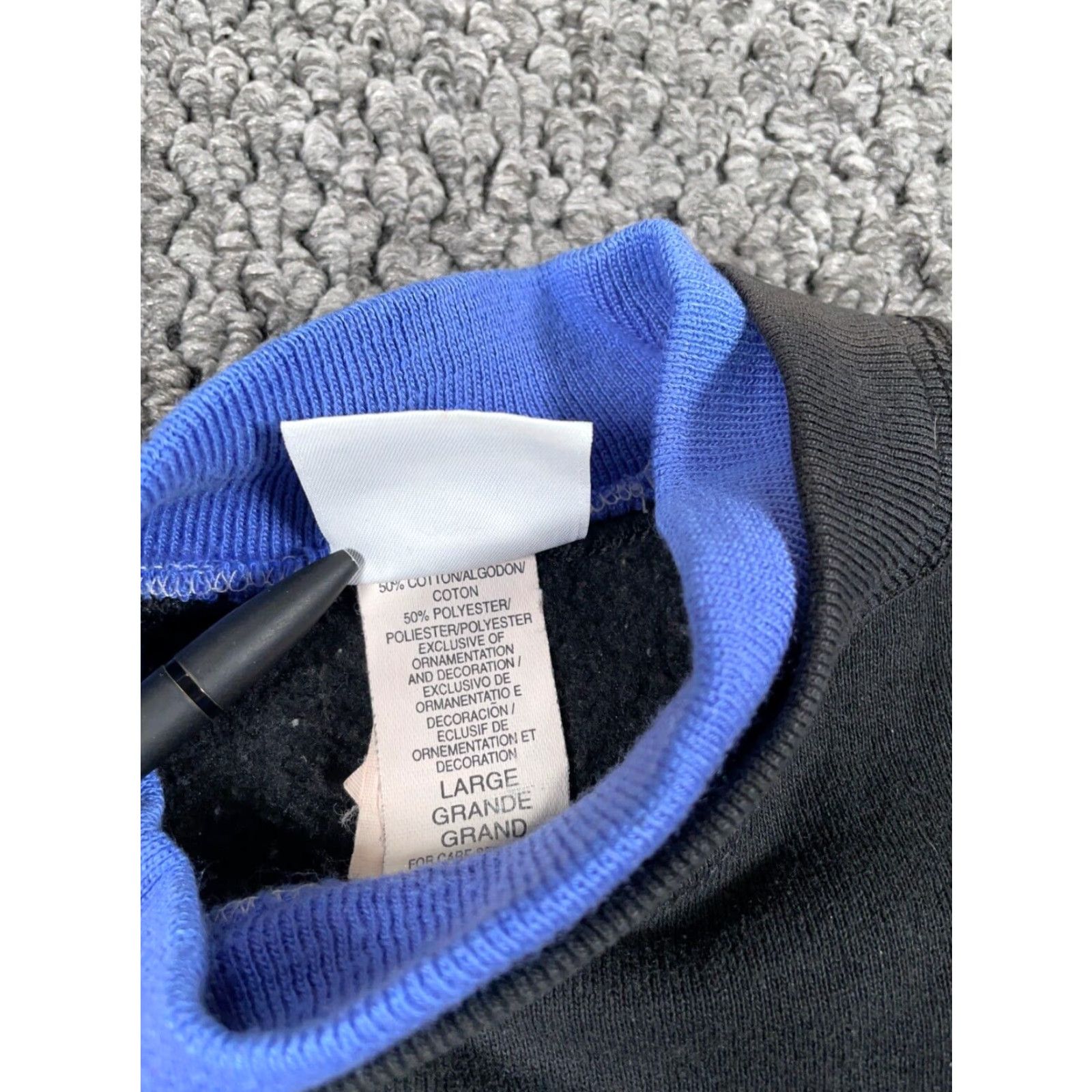 Vintage VINTAGE Women's Mock Neck Sweatshirt Adult Large Black Blue Tree Print 90s Hipster Size L / US 10 / IT 46 - 4 Thumbnail