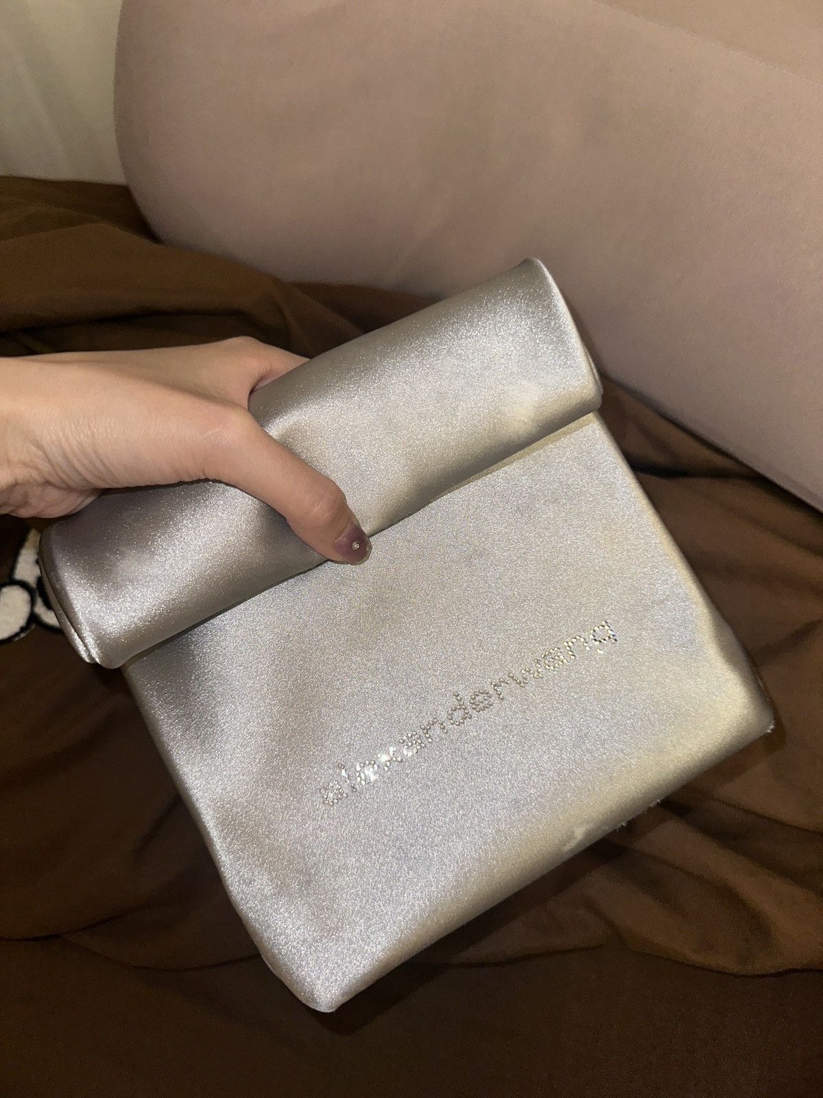 Alexander Wang Alexander Wang Satin Pouch Bag Silver Size ONE SIZE - 1 Thumbnail