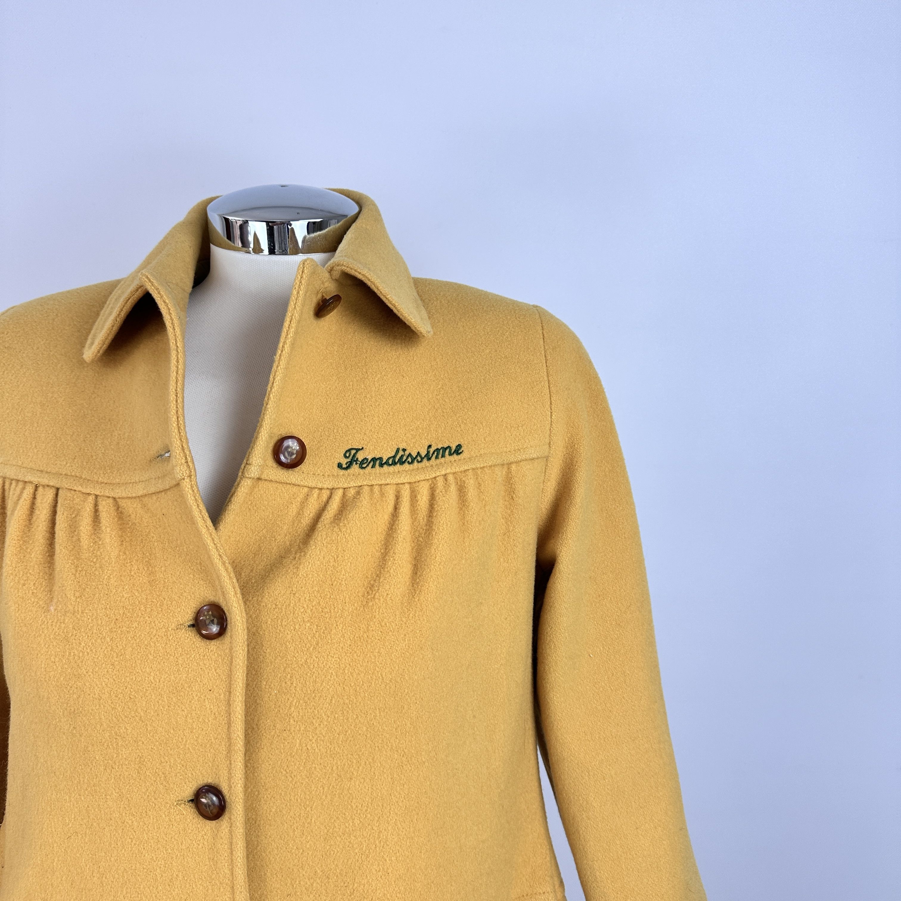 Fendi Cappottino FENDISSIME Lana Giallo – 40 IT Size S / US 4 / IT 40 - 2 Thumbnail