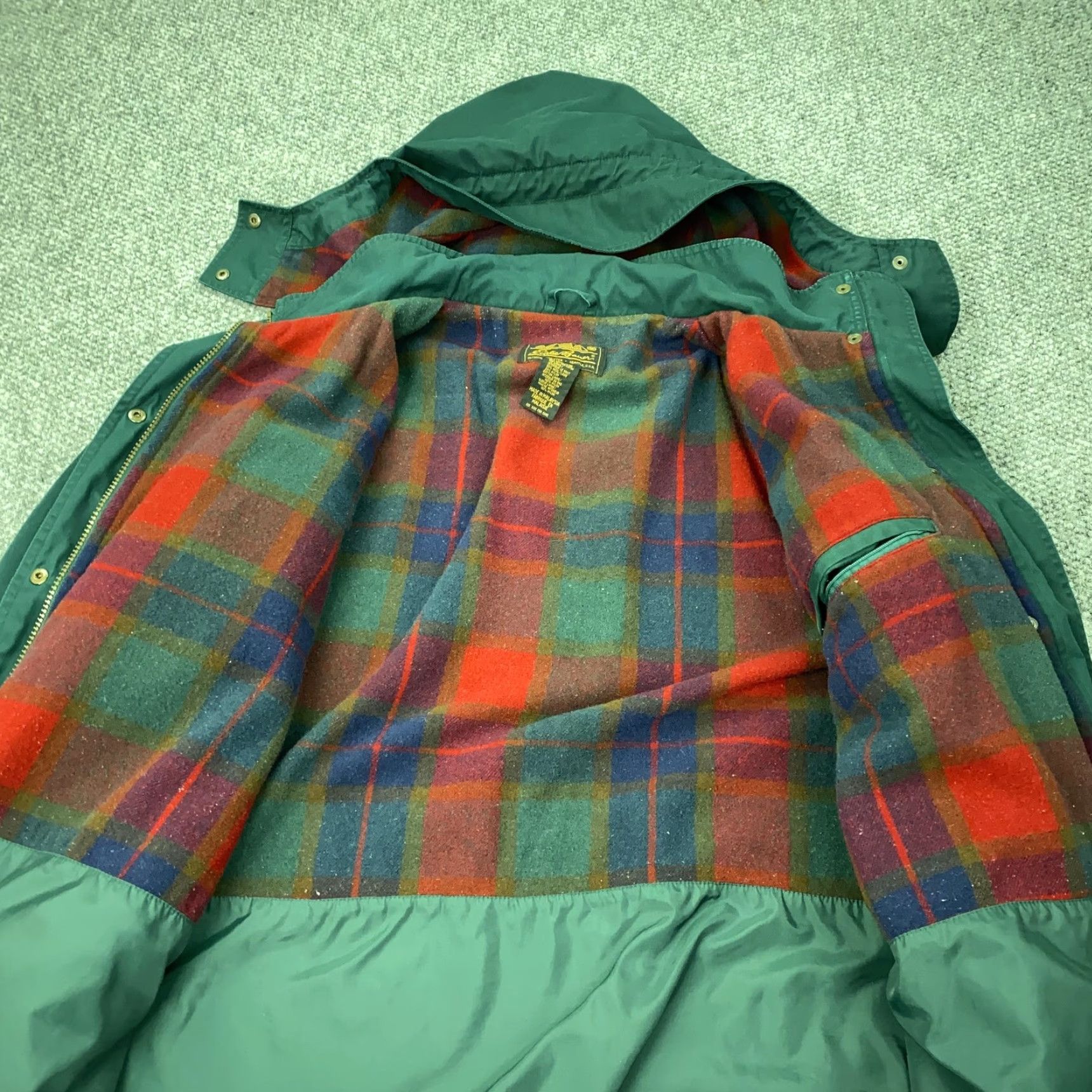 Eddie Bauer VTG Eddie Bauer Jacket Womens Large Wool Lined Hooded Parka Coat 90s Outdoor Green Size L / US 10 / IT 46 - 7 Thumbnail