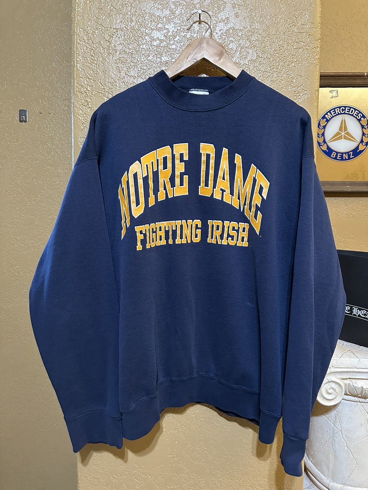 RARE Vintage Notre Dame Fighting Irish Size L Shirt And Shorts Set Made in selling U.S.A