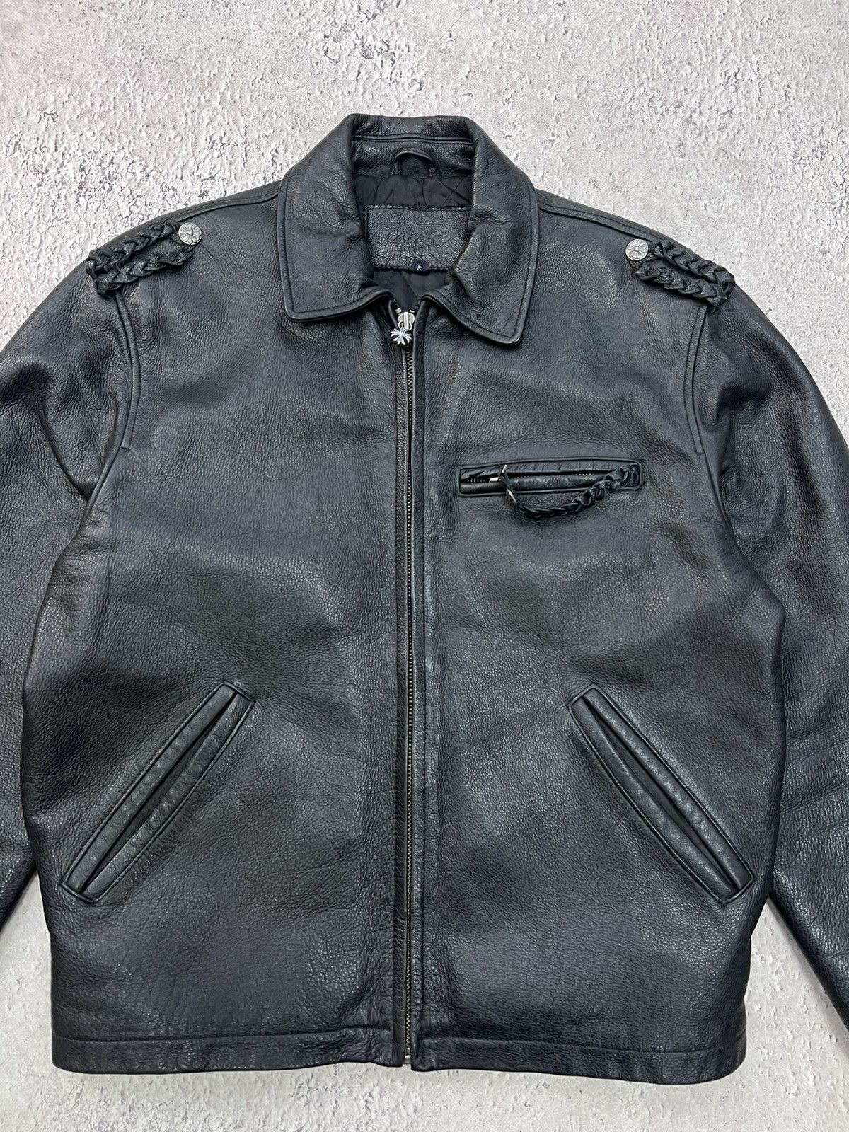 14th Addiction VINTAGE DISTRESSED LEATHER AVANT GARDE BOMBER 2000s Size US M / EU 48-50 / 2 - 3 Thumbnail