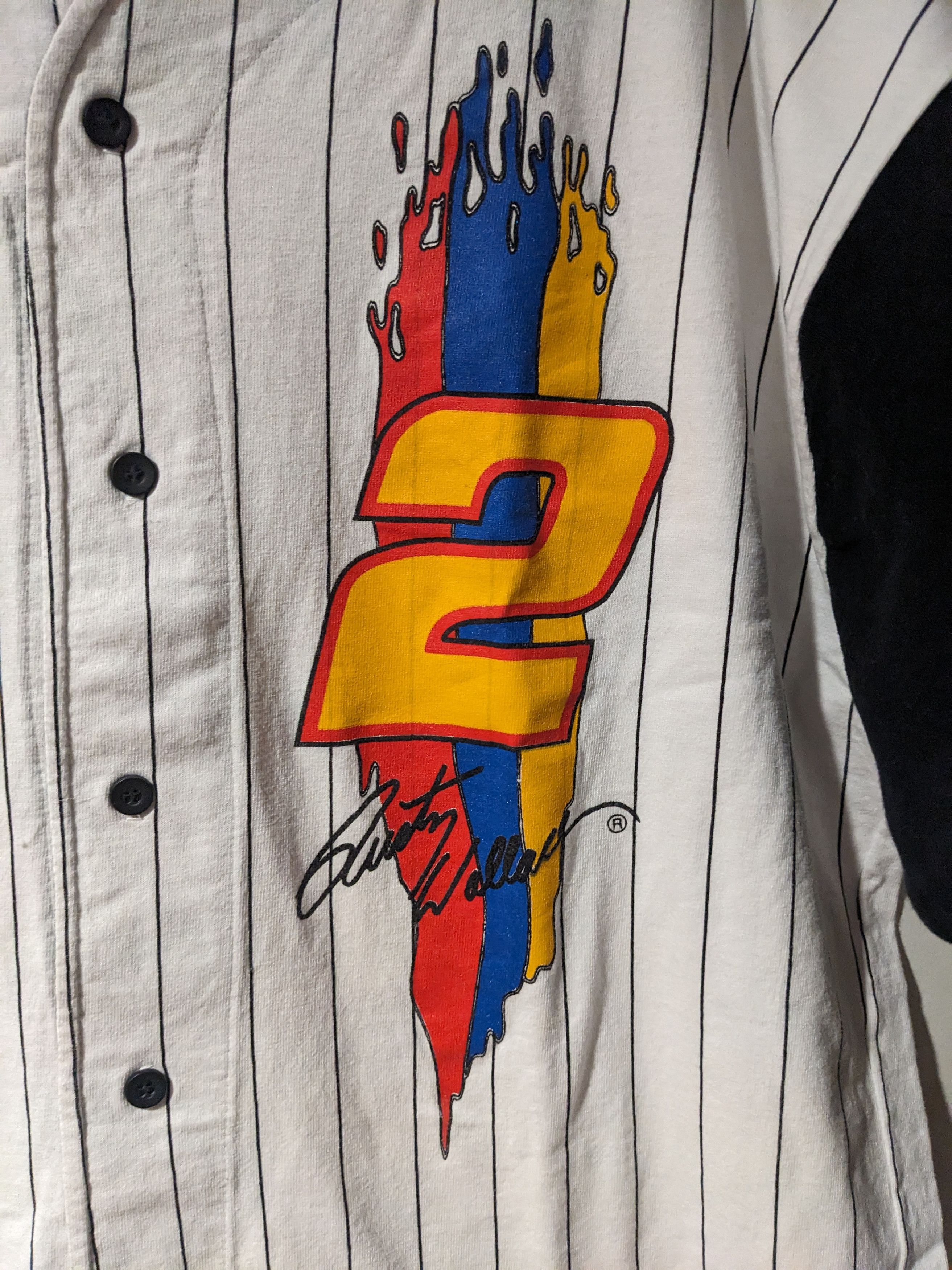 NASCAR Vintage 90s Rusty Wallace Nascar Racing Baseball Jersey Size US XL / EU 56 / 4 - 2 Thumbnail
