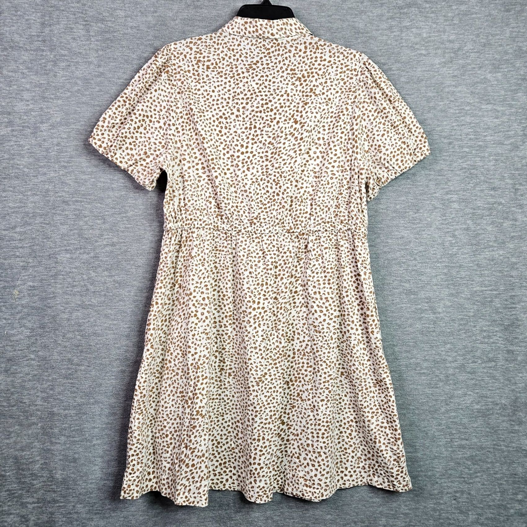 J.Crew J.CREW Women's Button Up Short Sleeve Collared Mini Dress Animal Print Size 8 Size 30" / US 8 / IT 44 - 2 Thumbnail