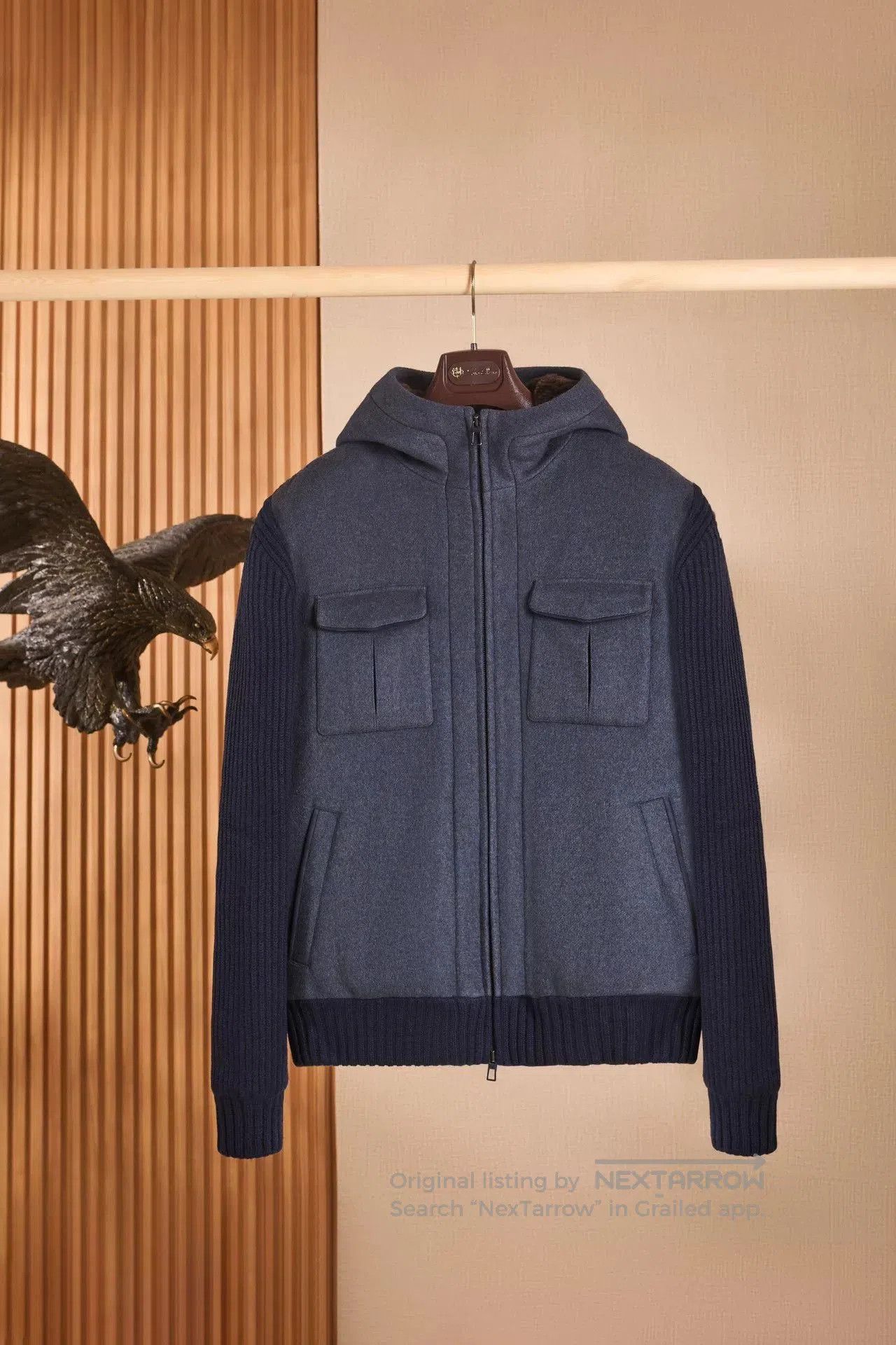 Loro Piana hooded cashmere fur lined jacket. Size US L / EU 52-54 / 3 - 1 Thumbnail