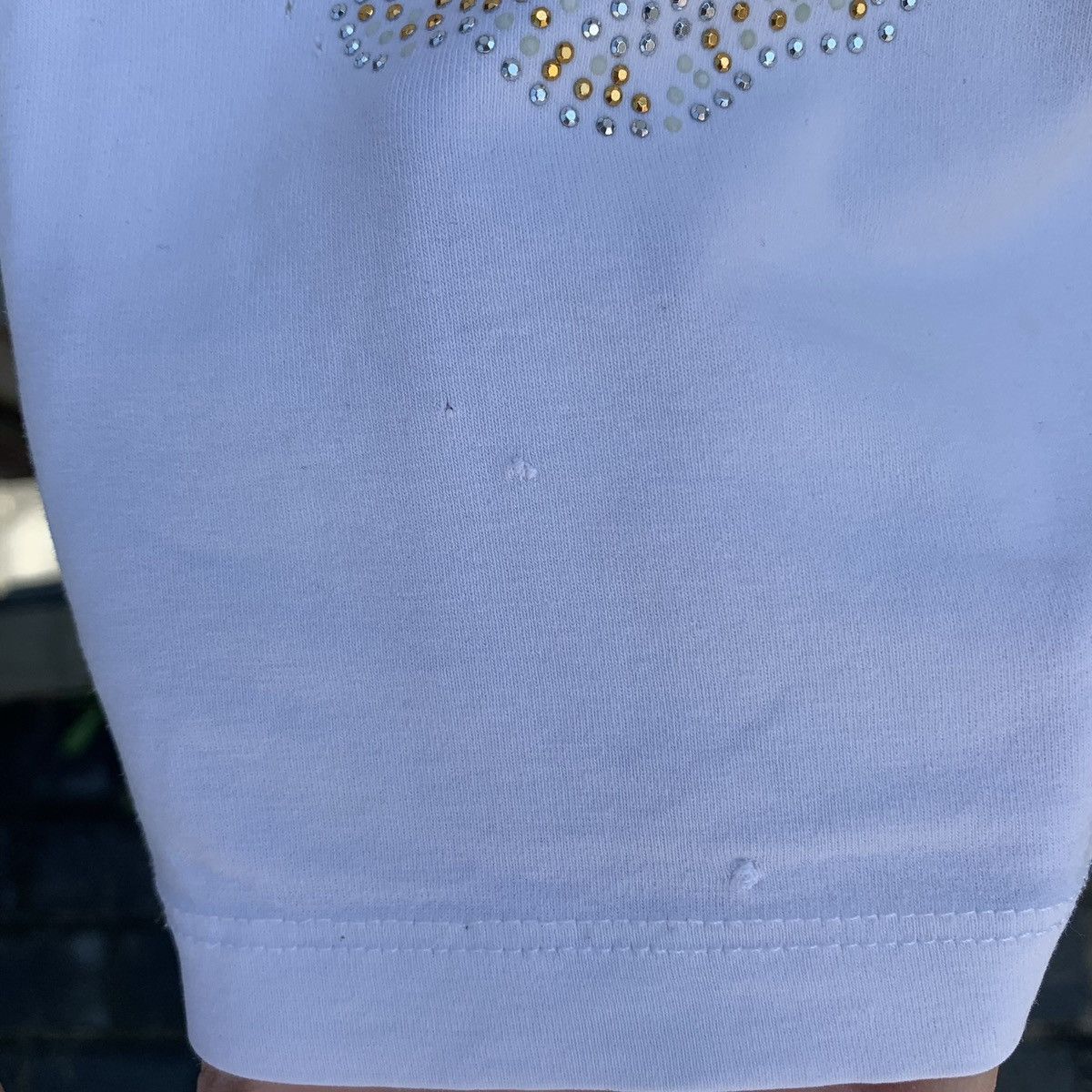 Christian Audigier × Ed Hardy × Japanese Brand Y2K Ed Hardy top white cross rhinestones women's Size S / US 4 / IT 40 - 7 Thumbnail