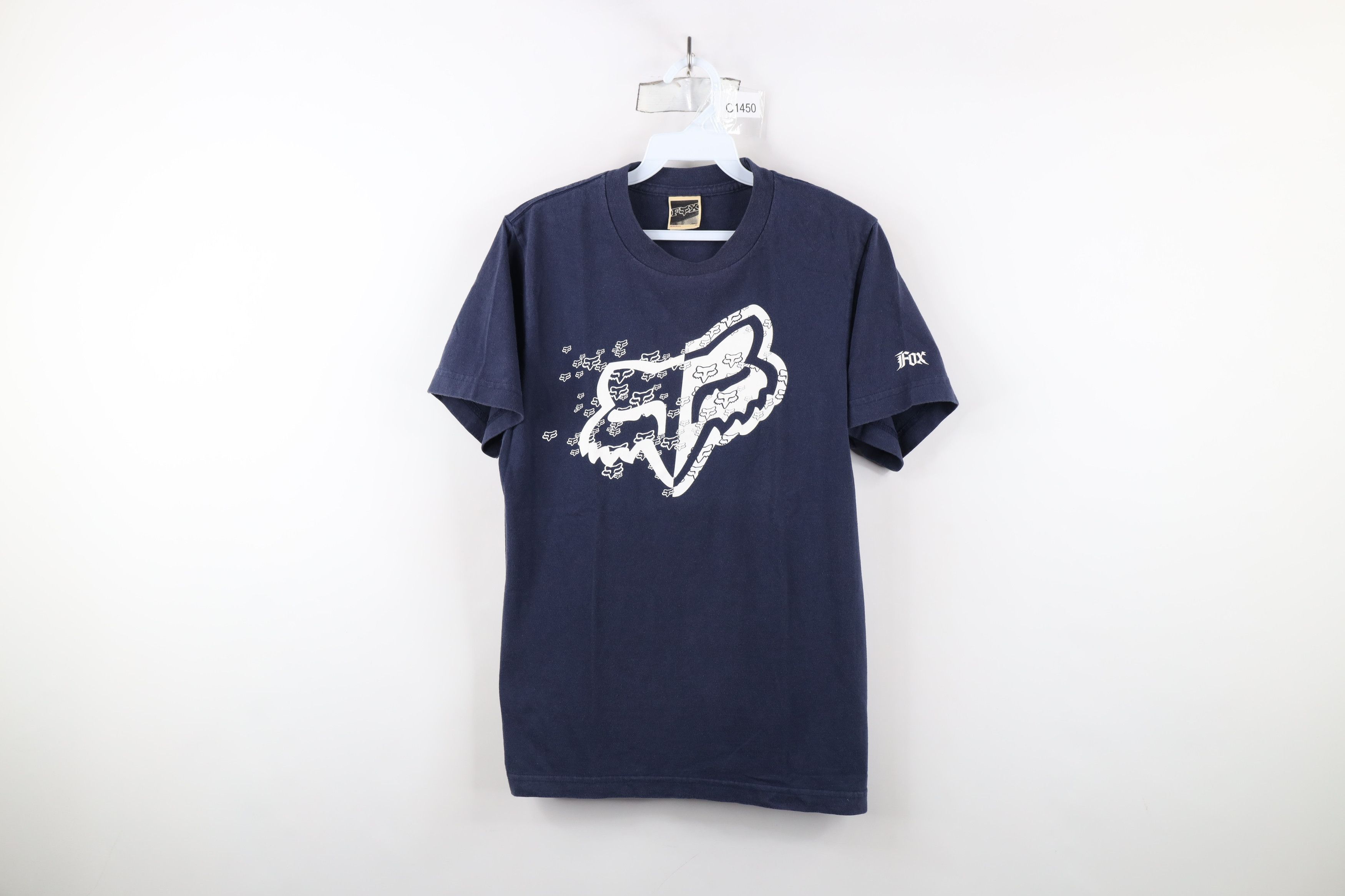 Fox Racing × Vintage Vintage 90s Y2K Fox Racing Spell Out Big Logo T-Shirt Blue Size US S / EU 44-46 / 1 - 1 Thumbnail
