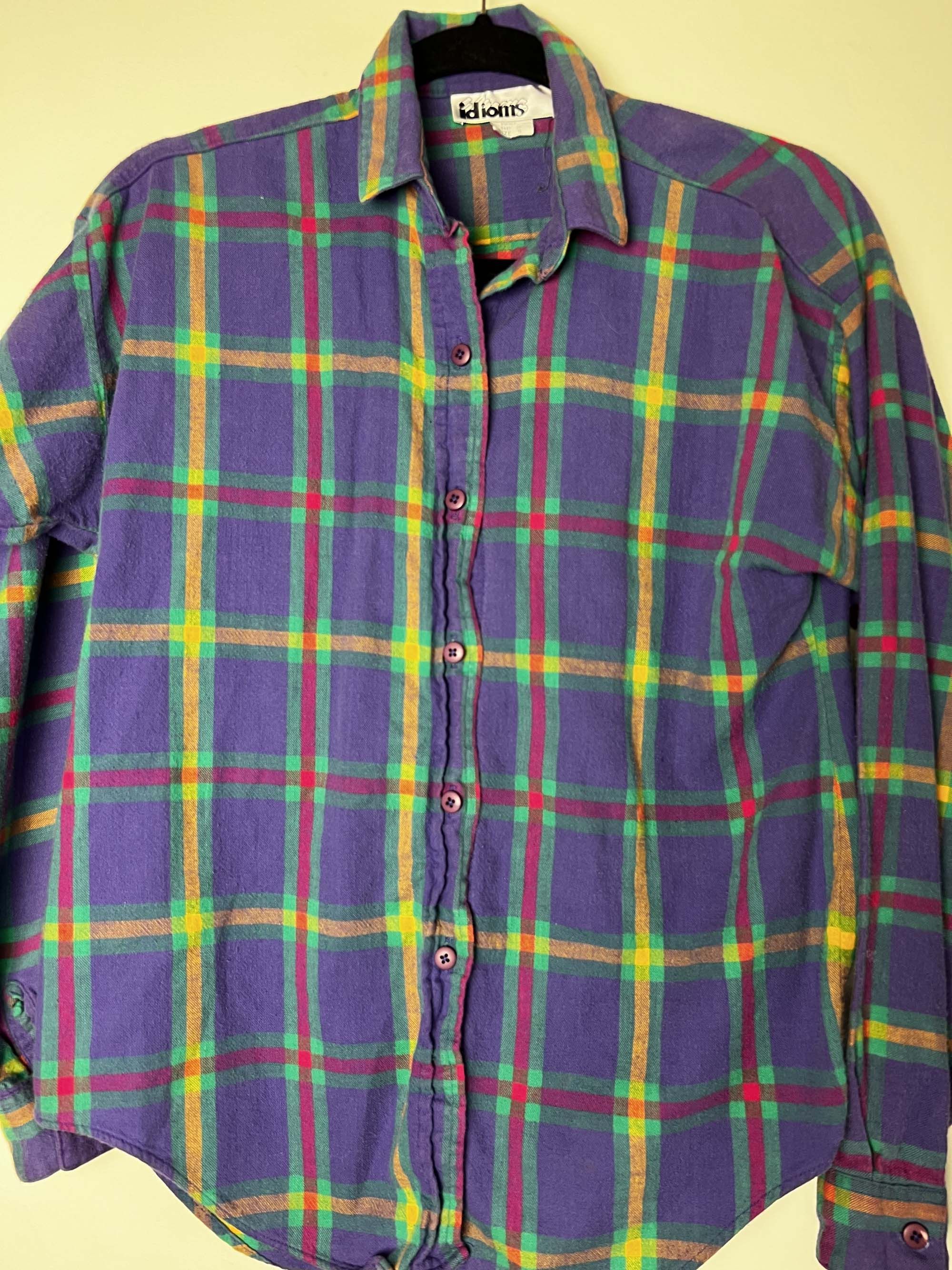 Vintage Vintage 1980's Idioms Plaid Flannel Long Sleeve Button Up Size US S / EU 44-46 / 1 - 2 Thumbnail