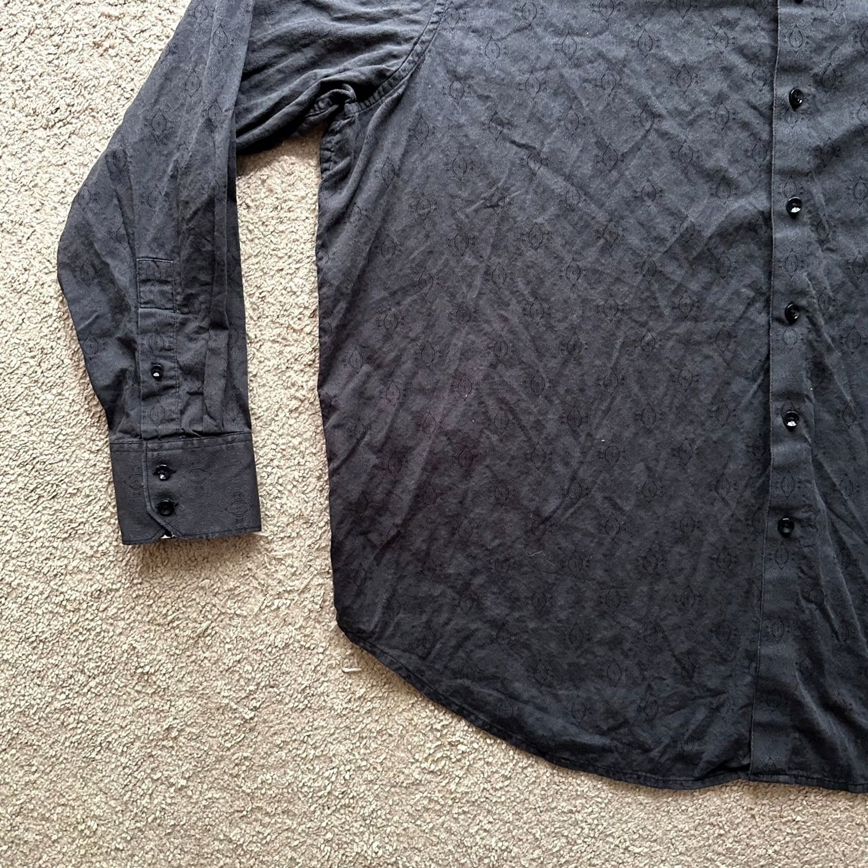 Robert Graham Robert Graham Button Up Shirt Mens 2XL Long Sleeve Point Collar Black Cotton Size US XXL / EU 58 / 5 - 4 Thumbnail